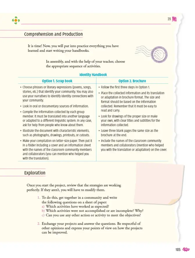 Página 106 de Uérakua anapu uantakua. Projects and Readings. Libro de Educación Telesecundaria Grado 1° Ciclo Escolar 2025 - 2026