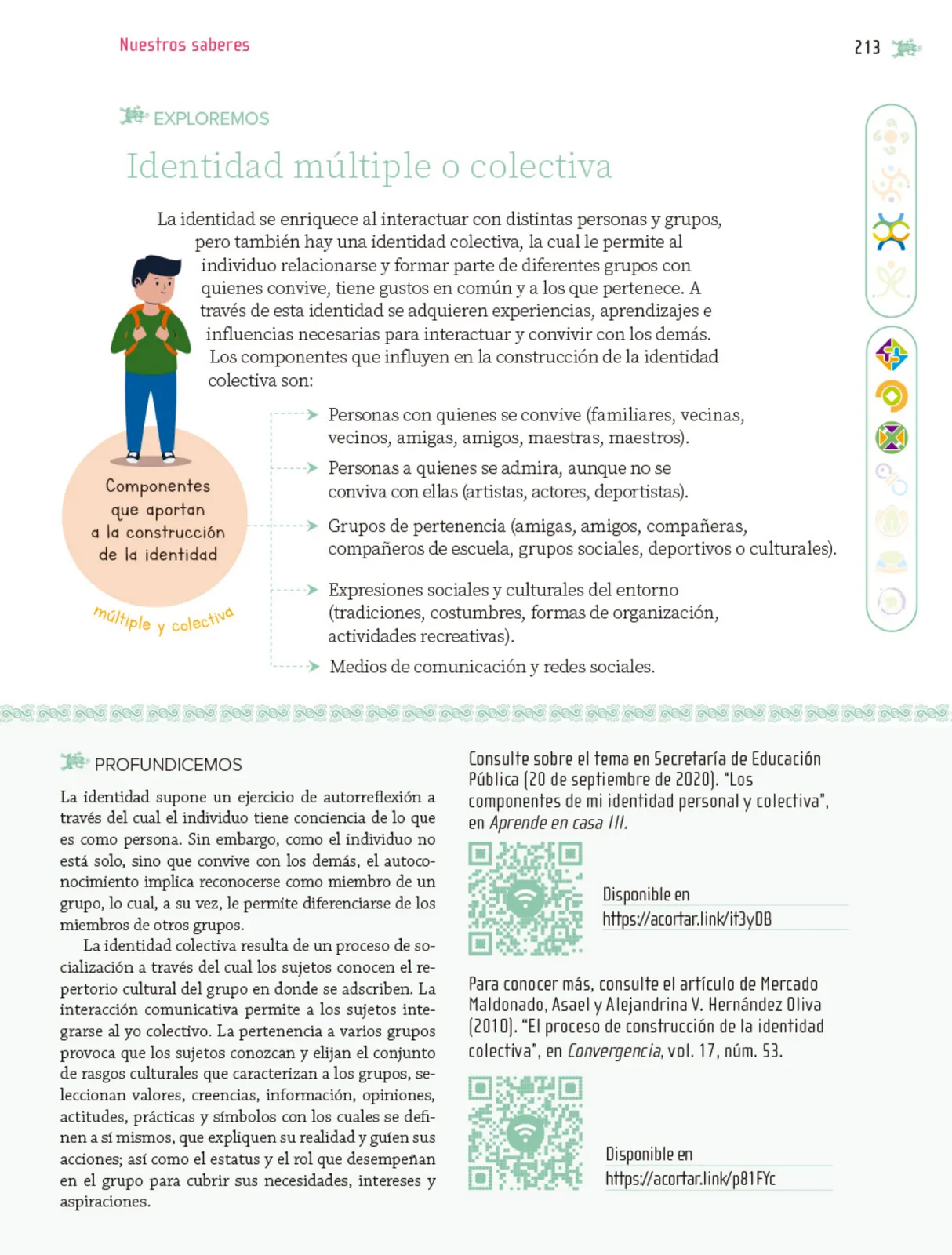 Página 214 de Nuestros saberes: Libro para alumnos, maestros y familia.   Libro de Educación Primaria Grado 5°  Ciclo Escolar 2025 - 2026
