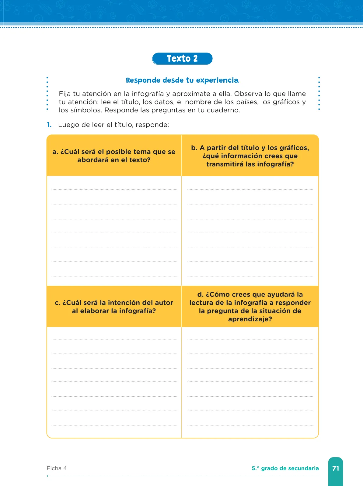 Miniatura página 73 de Fichas de aprendizaje de Comunicación 5 · 2024