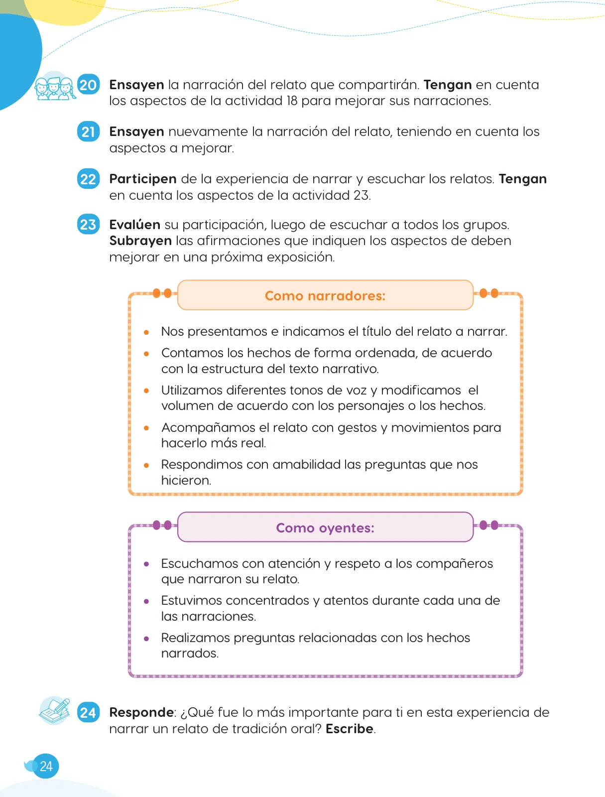 Página 26 de Cuadernillo de Comunicación 4. Cuarto grado de Primaria · 2024