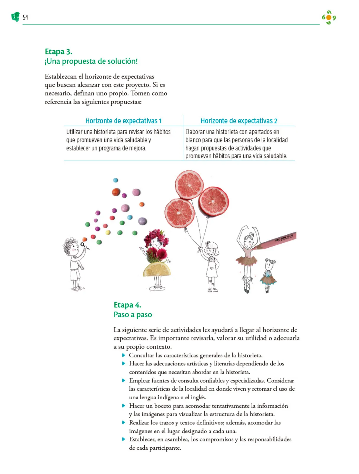 Miniatura página 55 de Colección Ximhai. Nuestro libro de Proyectos.  Tomo III.  Libro de Educación Telesecundaria Grado 1°  Ciclo Escolar 2025 - 2026