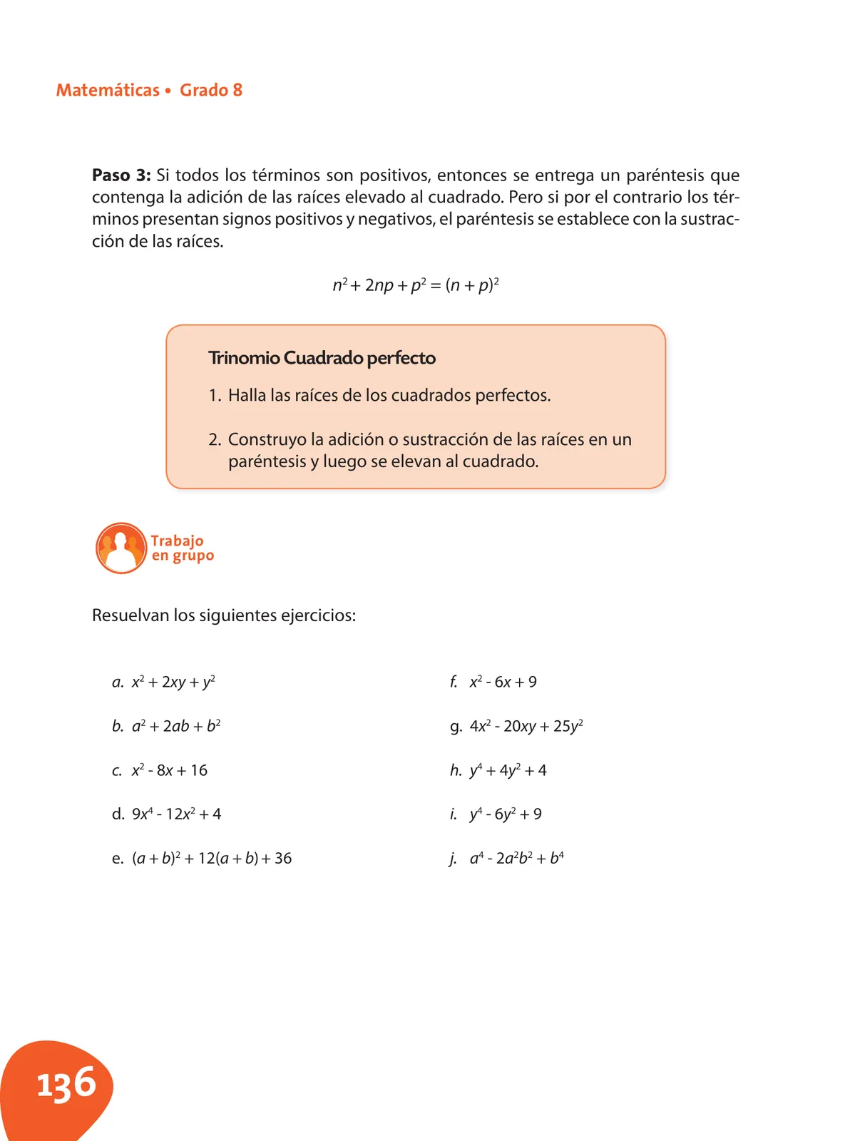 Miniatura página 137 de Matematica 8° · Postprimaria