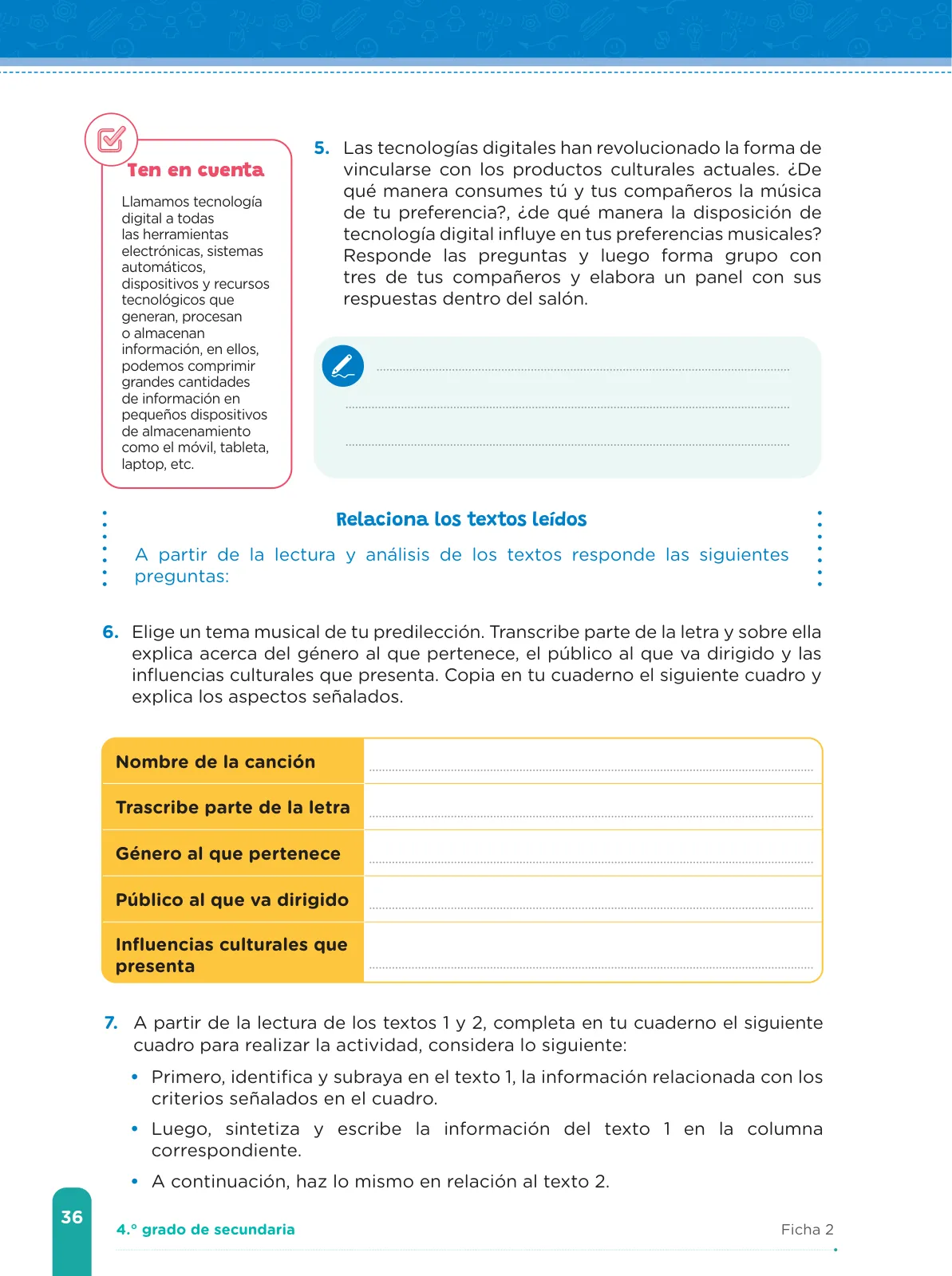 Miniatura página 38 de Fichas de aprendizaje de Comunicación 4 · 2024