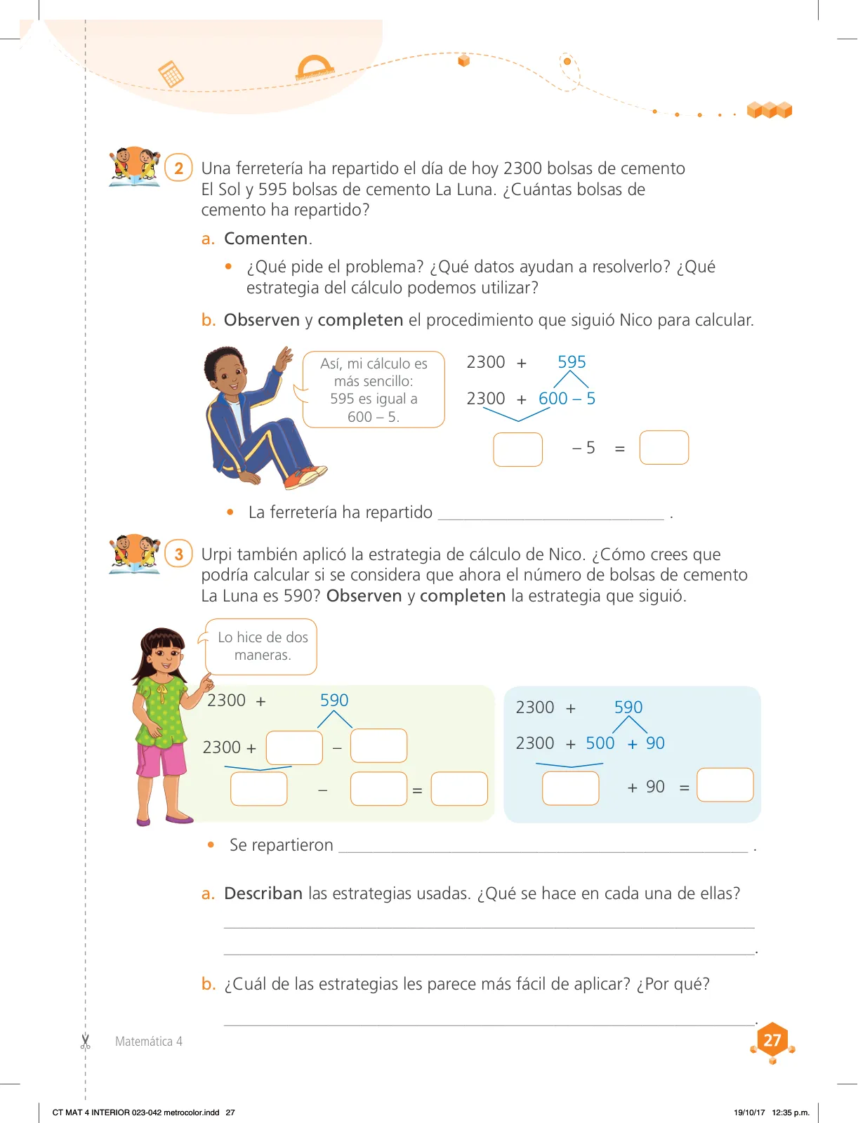 Miniatura página 27 de Matemática 4 : cuaderno de trabajo para cuarto grado de Educación Primaria 2018 · 2018