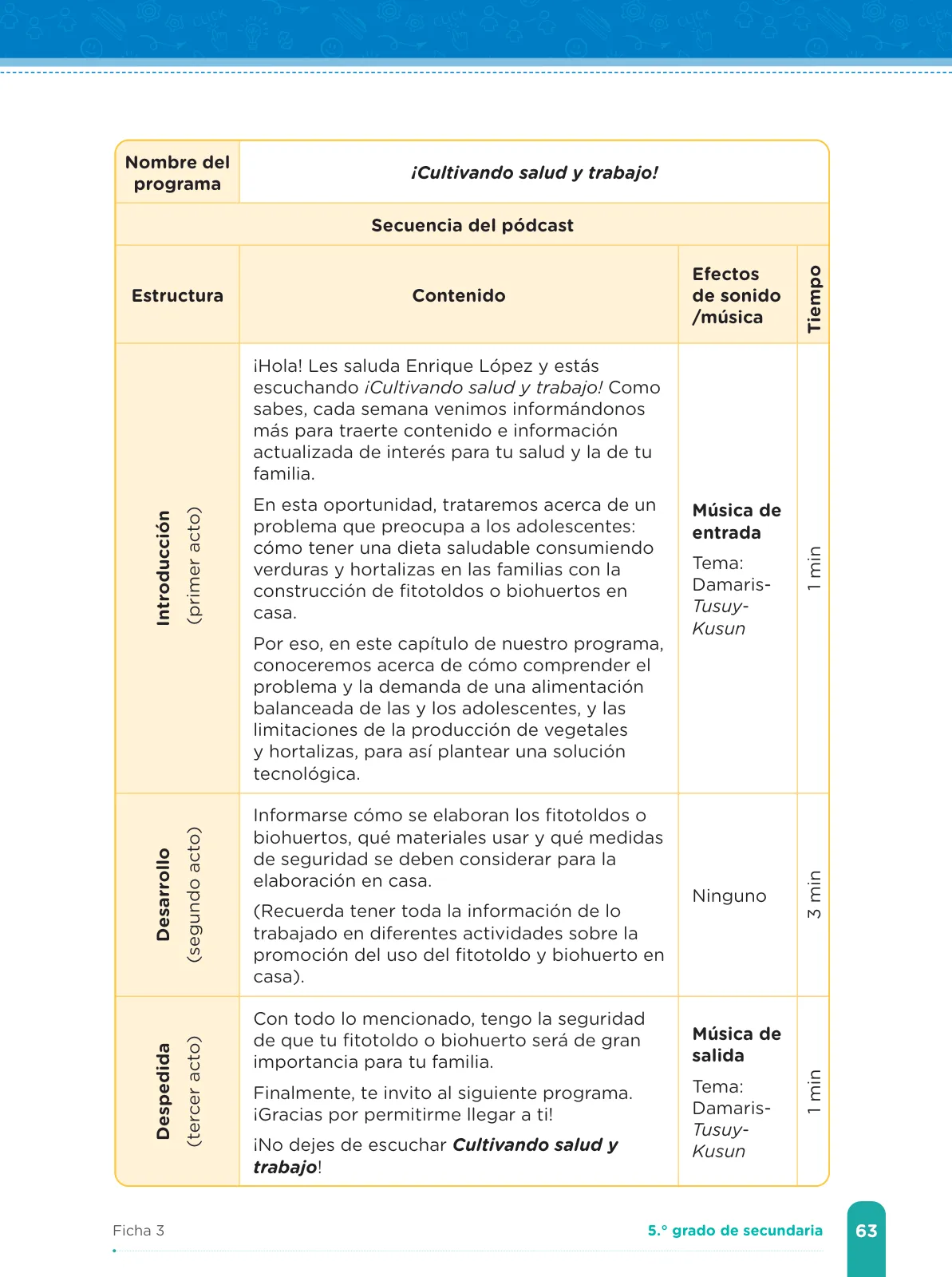 Miniatura página 65 de Fichas de aprendizaje de Comunicación 5 · 2024