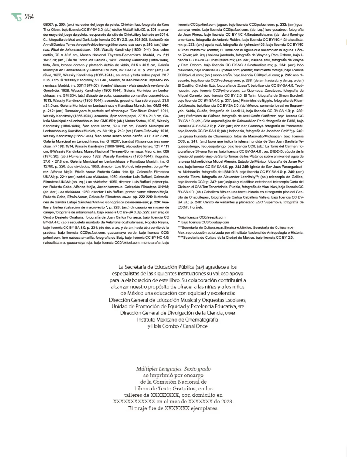 Página 255 de Múltiples lenguajes. Libro de Educación Primaria Grado 6° Ciclo Escolar 2025 - 2026