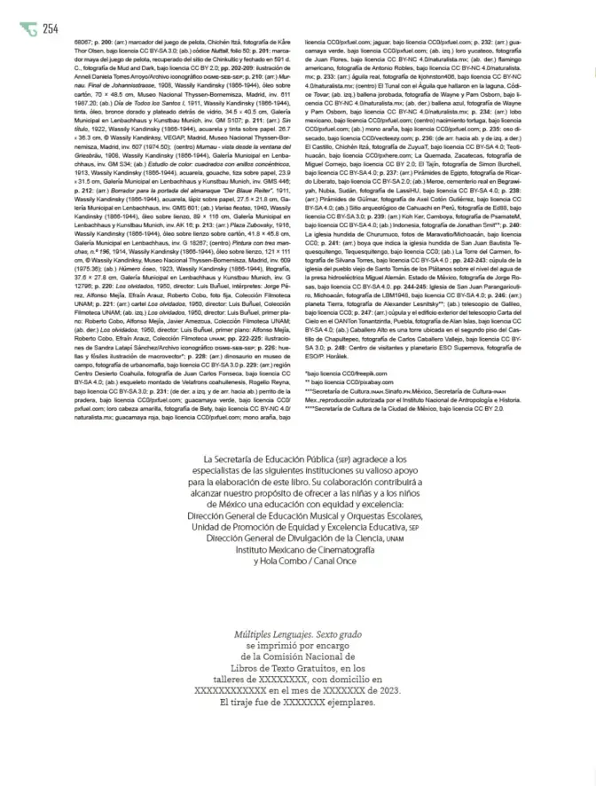 Página 255 de Múltiples lenguajes. Libro de Educación Primaria Grado 6° Ciclo Escolar 2025 - 2026