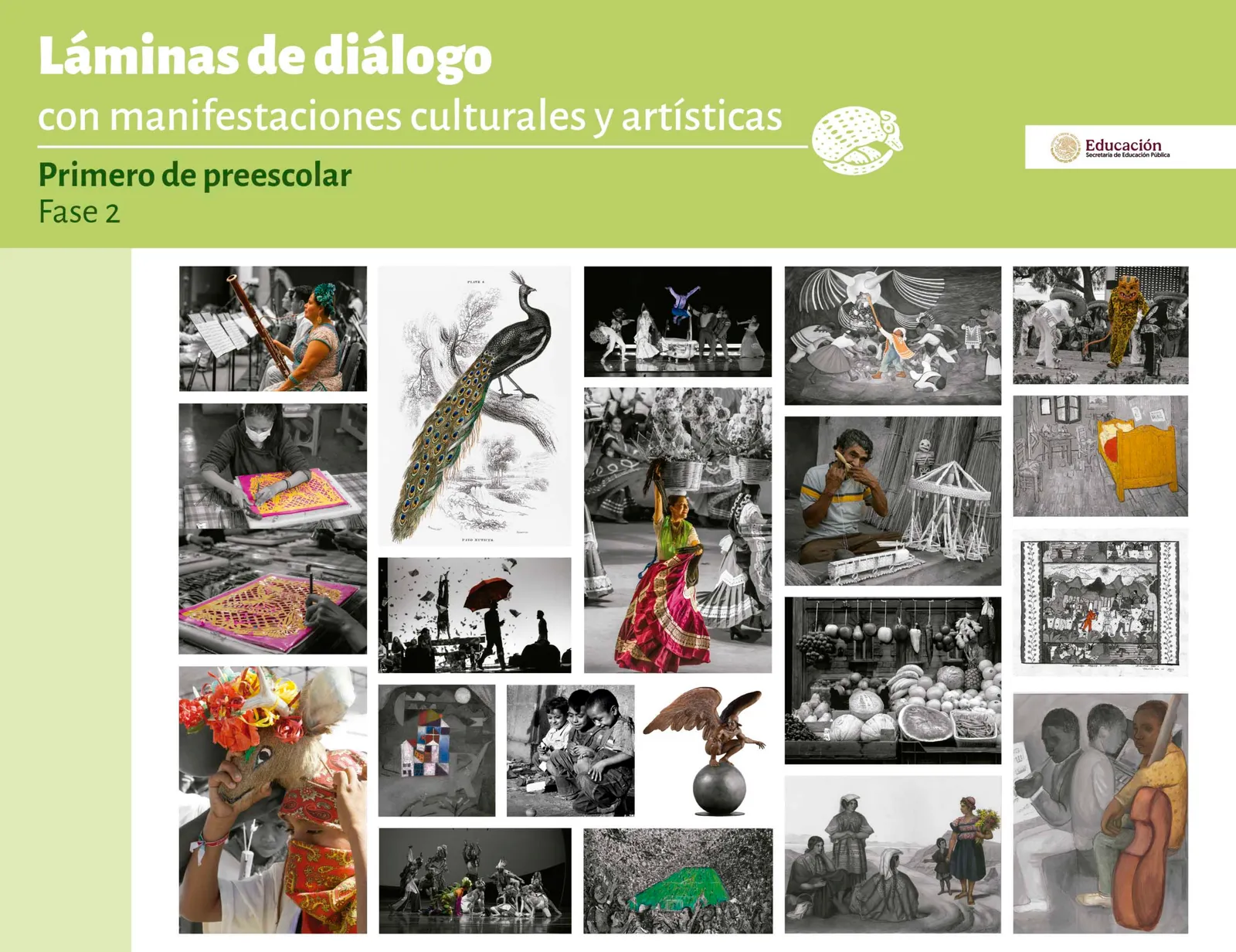 Miniatura página 1 de Láminas de diálogo con manifestaciones culturales y artísticas. Fase 2  Libro de Educación Preescolar Grado 1°  Ciclo Escolar 2025 - 2026