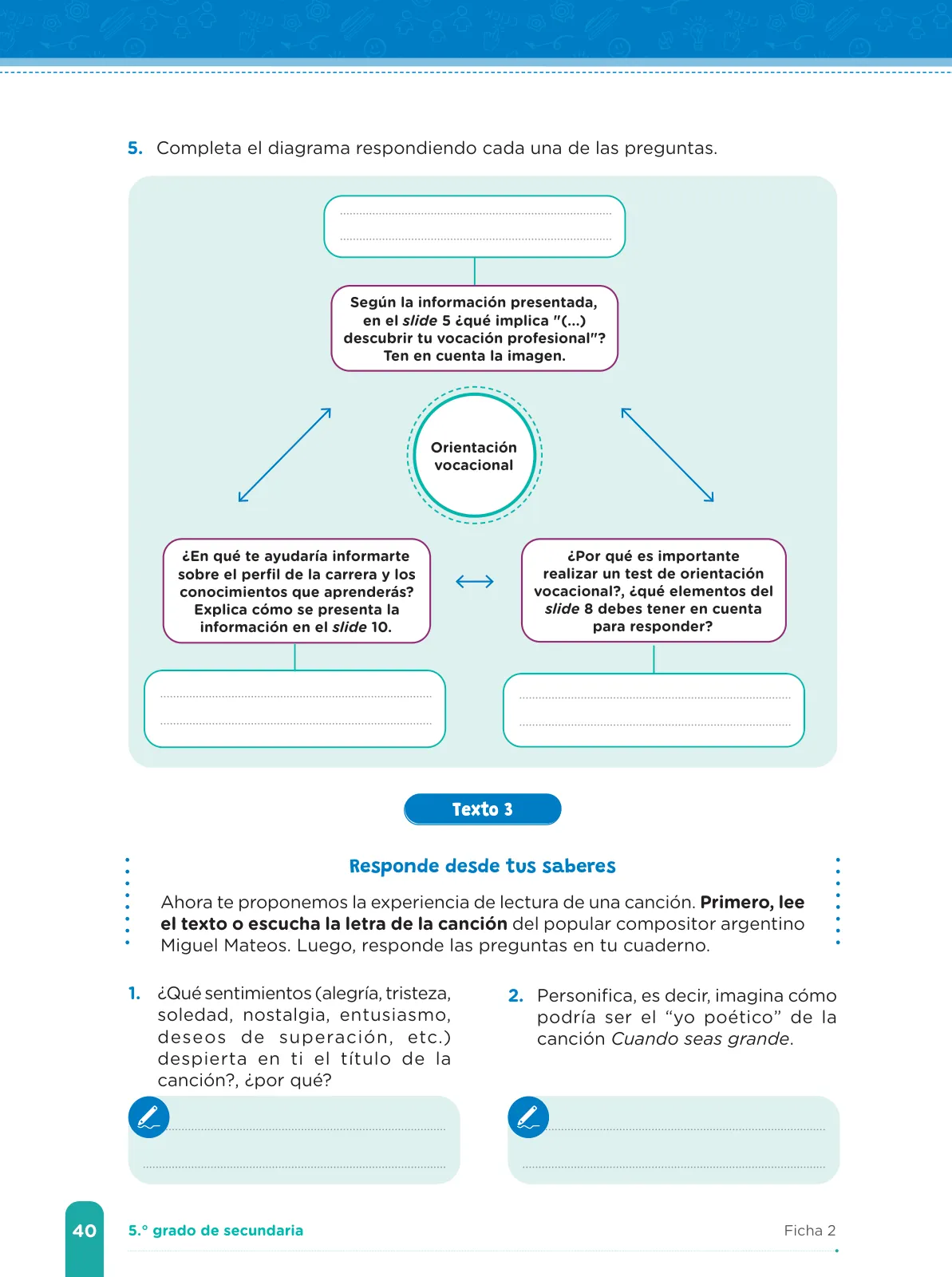 Miniatura página 42 de Fichas de aprendizaje de Comunicación 5 · 2024