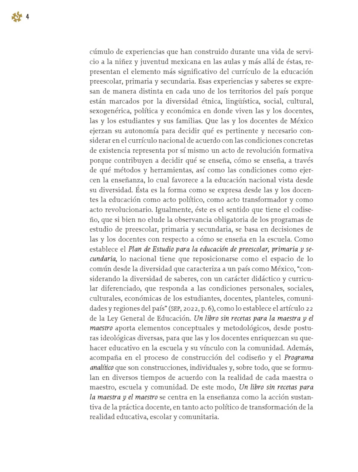 Miniatura página 5 de Un libro sin recetas, para la maestra y el maestro. Fase 4  Libro de Educación Primaria Grado 3°, 4°  Ciclo Escolar 2025 - 2026