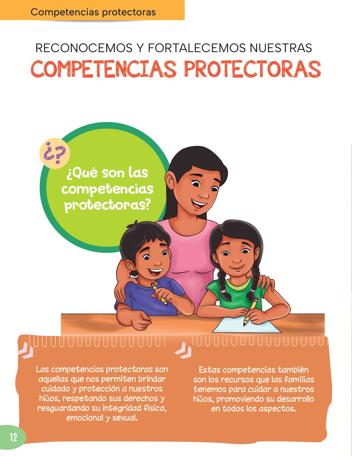 Página 14 de Cartilla de prevención y protección frente a la violencia para familias : Primaria Multigrado Monolingüe y Modelos de Servicio Educativo en el Ámbito Rural · 2024