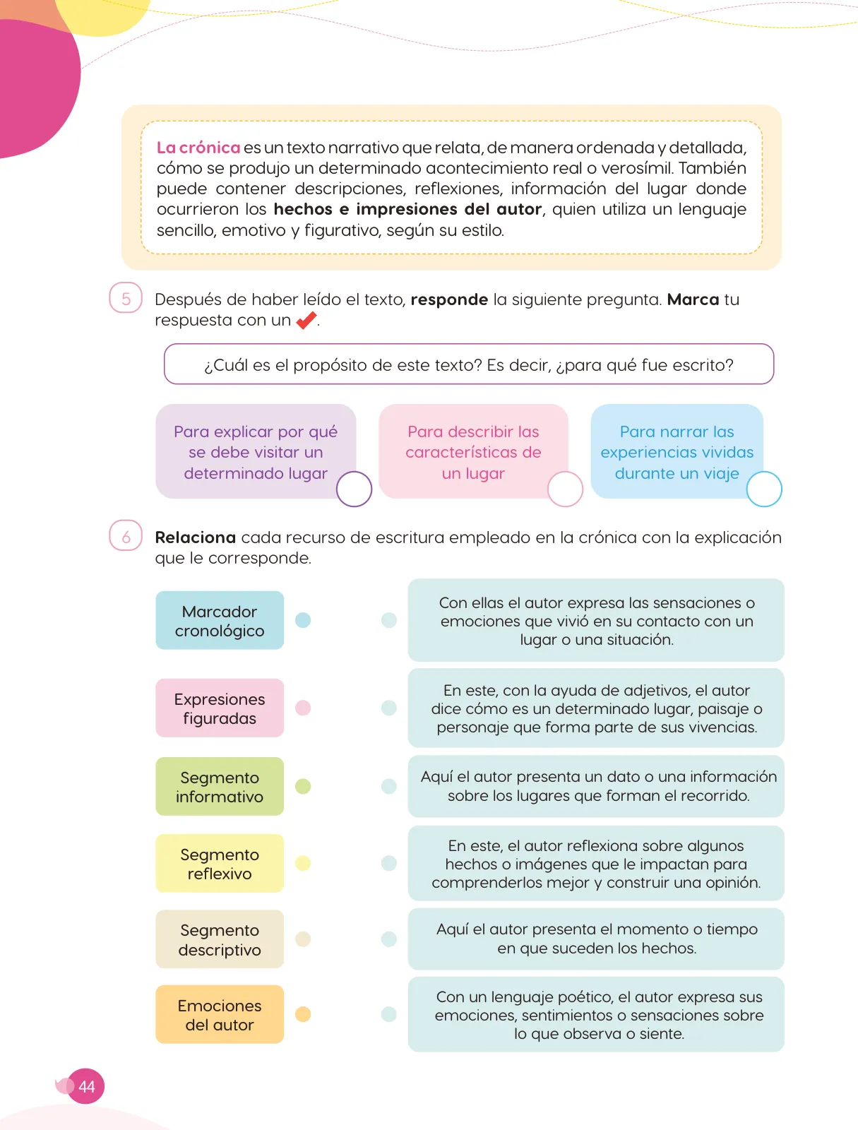 Miniatura página 46 de Cuadernillo de Comunicación 6. Sexto grado de Primaria · 2024