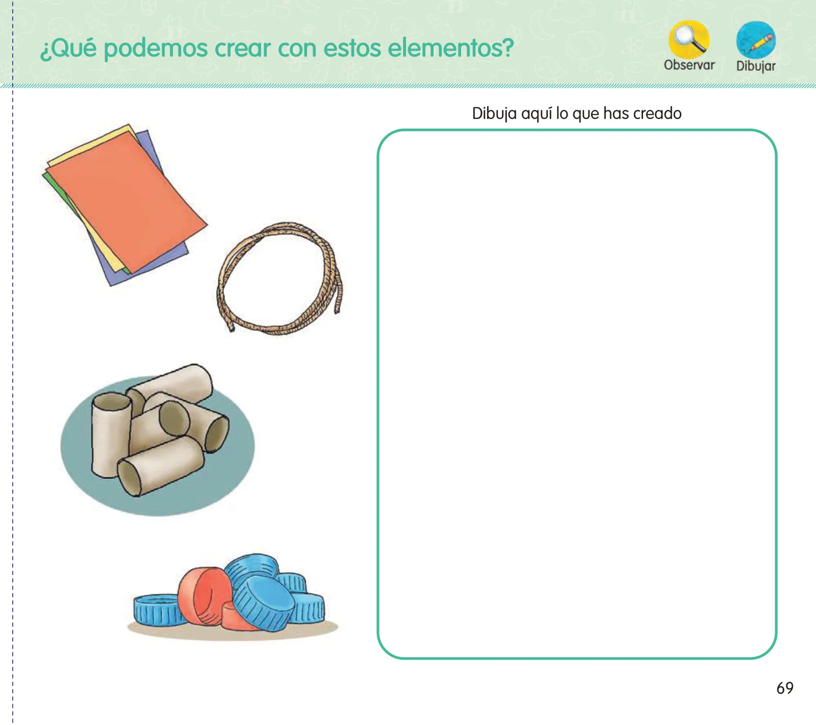 Página 71 de Crea, resuelve y aprende. Material impreso para niñas y niños de 4 años · 2024