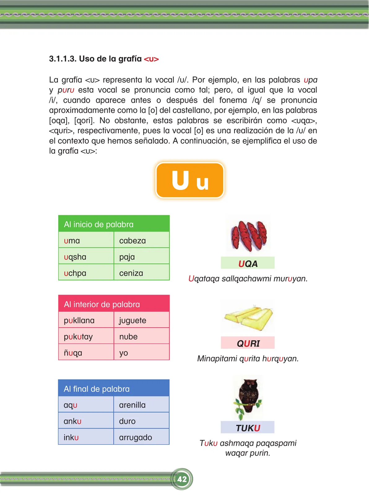 Página 44 de Chawpin qichwata alli qillqanapaq maytu = Manual de escritura quechua central · 2020