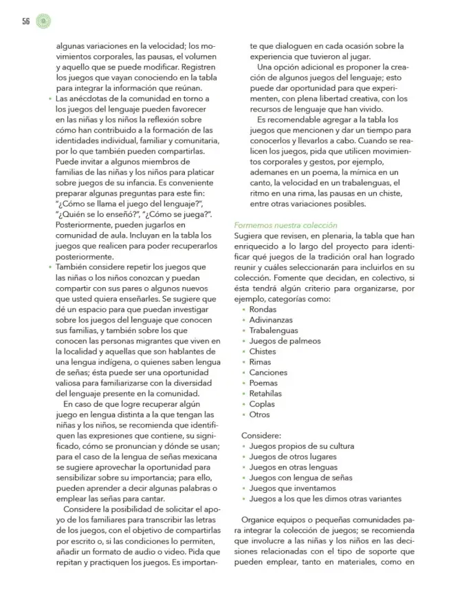 Página 57 de Modalidades de trabajo para la acción transformadora y el codiseño Libro de Educación Preescolar Grado 1°, 2°, 3° Ciclo Escolar 2025 - 2026