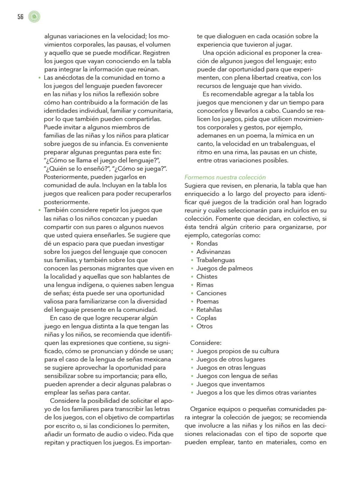 Miniatura página 57 de Modalidades de trabajo para la acción transformadora y el codiseño  Libro de Educación Preescolar Grado 1°, 2°, 3°  Ciclo Escolar 2025 - 2026