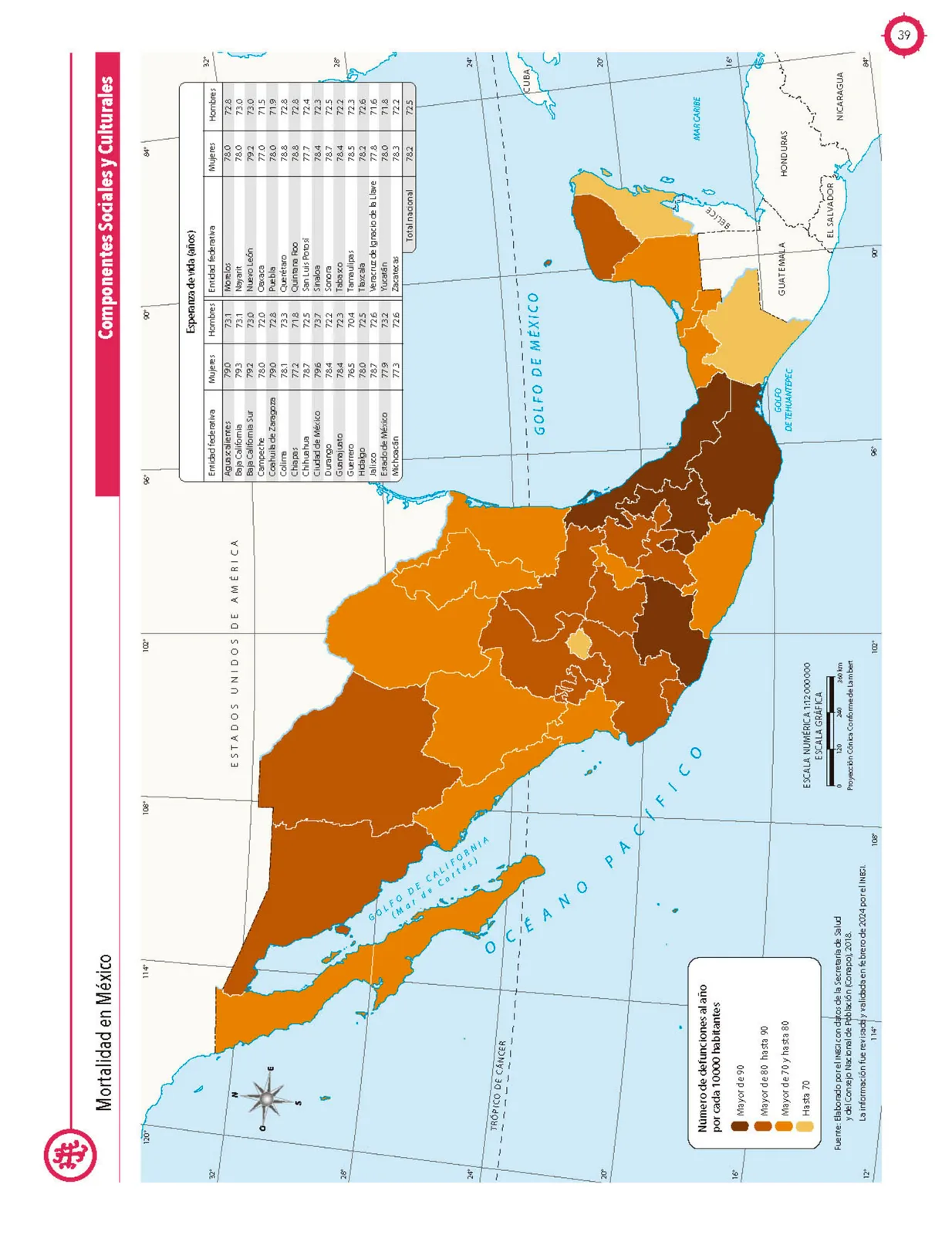 Miniatura página 40 de Cartografía de México y el mundo.   Libro de Educación Primaria Grado 4°  Ciclo Escolar 2025 - 2026