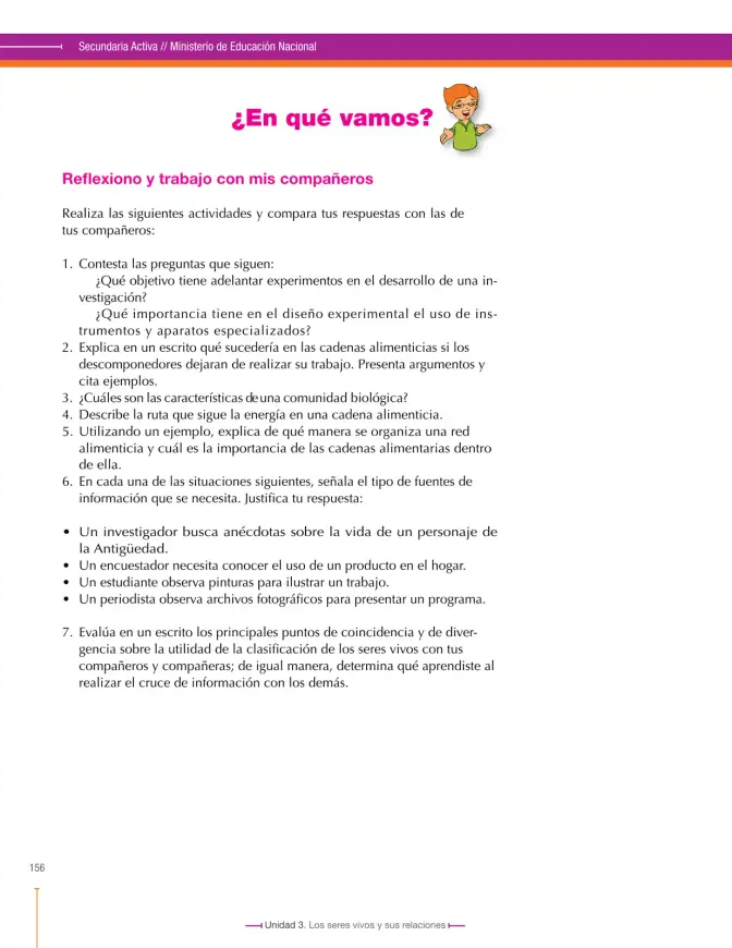 Página 160 de Ciencias Naturales 6° · Secundaria Activa