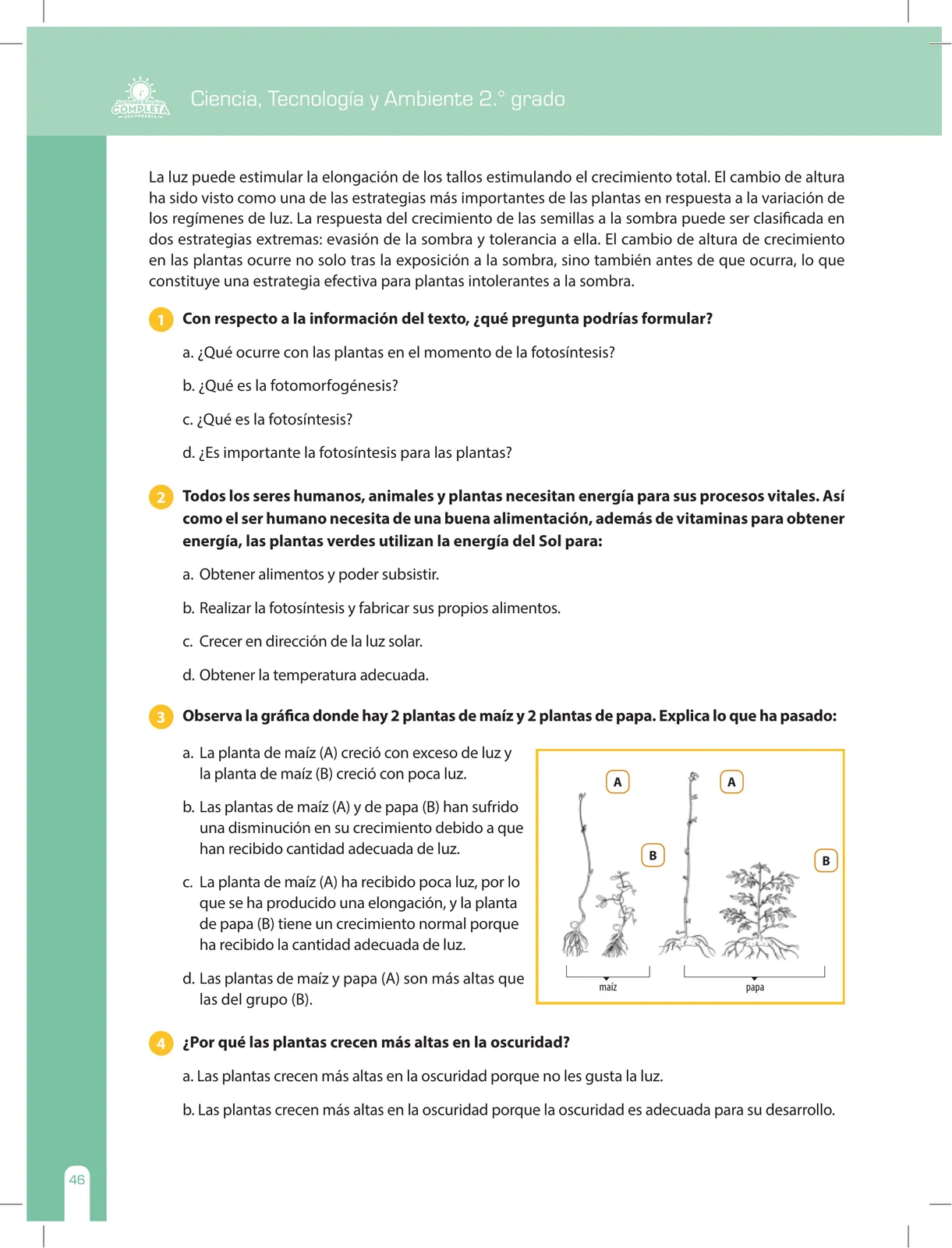 Página 46 de Ciencia, Tecnología y Ambiente 2 : cuaderno de reforzamiento pedagógico - JEC · 2016