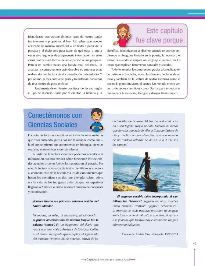 Página 45 de Lenguaje 7° · Secundaria Activa
