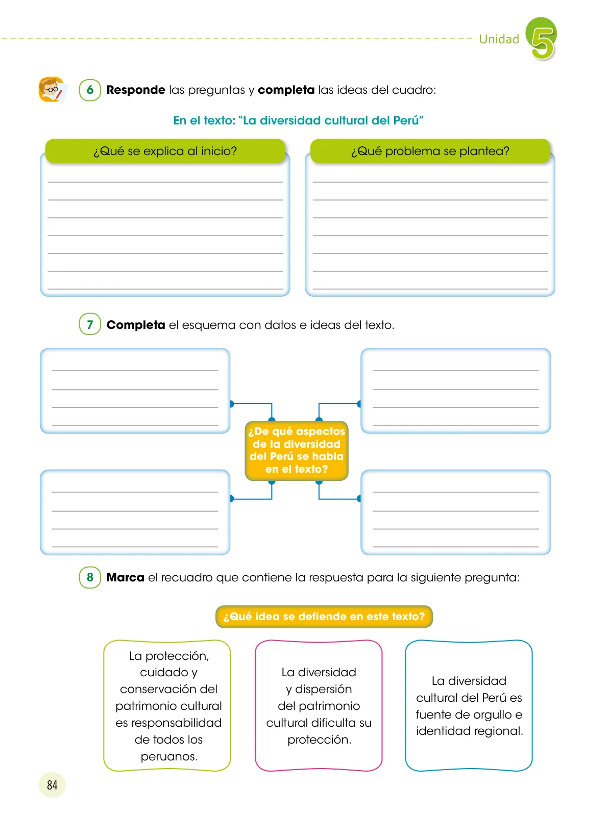 Miniatura página 85 de Comunicación 5 : cuaderno de trabajo para quinto grado de Educación Primaria 2019 · 2019