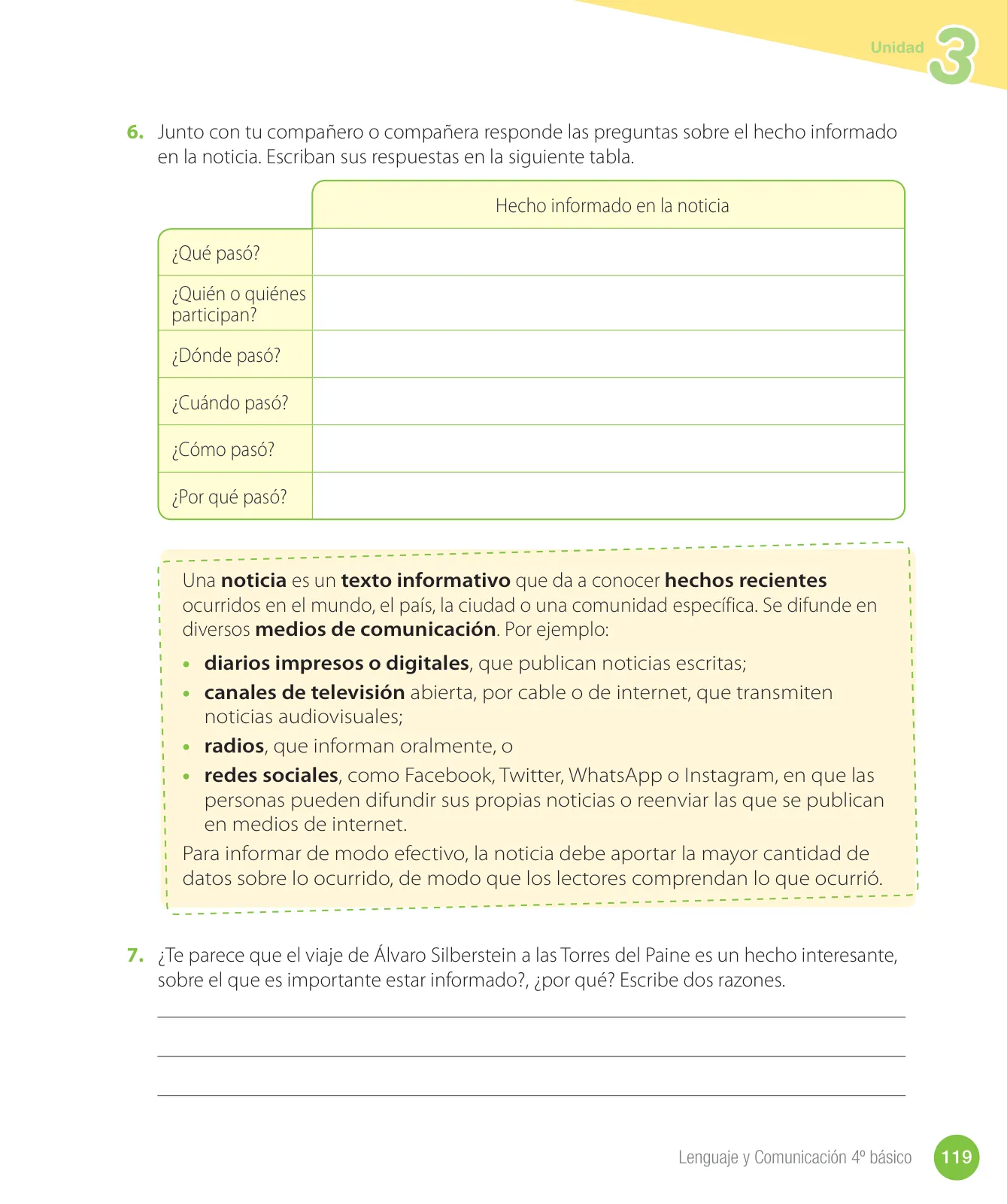 Miniatura página 121 de Lenguaje y Comunicación – Cuarto Básico | Texto del Estudiante MINEDUC – Descargar PDF · 2024
