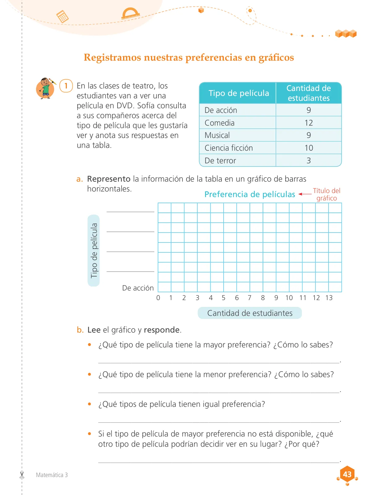 Página 45 de Matemática 3 : cuaderno de trabajo para tercer grado de Educación Primaria 2019 · 2019