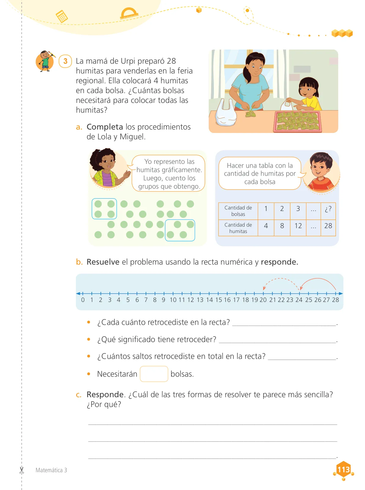 Página 115 de Matemática 3 : cuaderno de trabajo para tercer grado de Educación Primaria 2019 · 2019