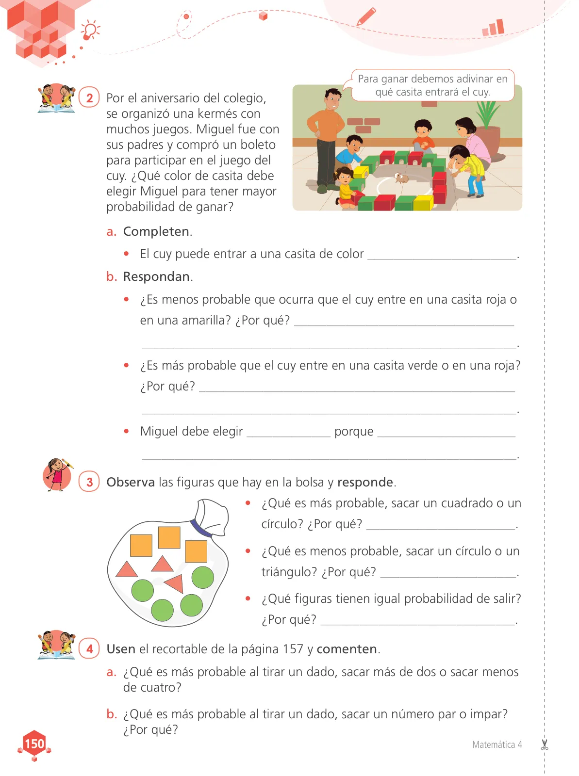 Miniatura página 152 de Matemática 4 : cuaderno de trabajo para cuarto grado de Educación Primaria 2019 · 2019