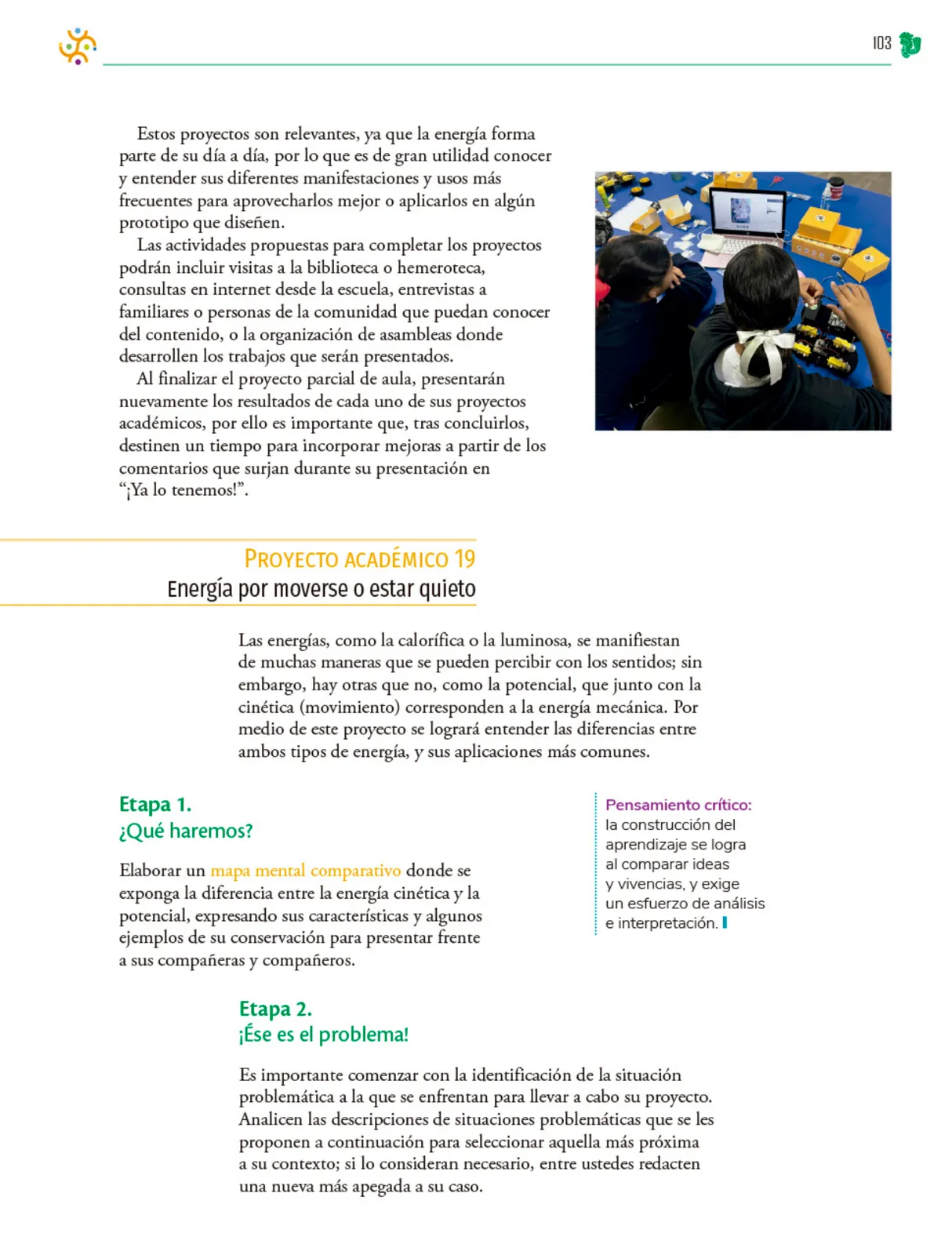 Página 104 de Colección Sk´asolil. Nuestro libro de Proyectos. Tomo II. Libro de Educación Telesecundaria Grado 2° Ciclo Escolar 2025 - 2026
