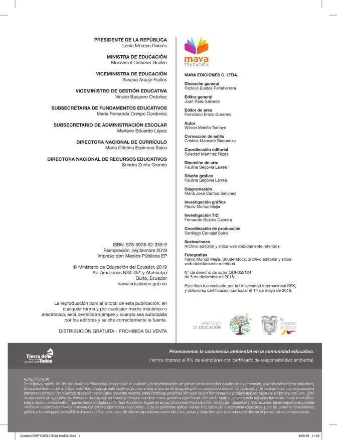 Página 2 de Emprendimiento Y Gestion 1° · Bgu 1 Emprendimiento Y Gestion 2019 · 2019