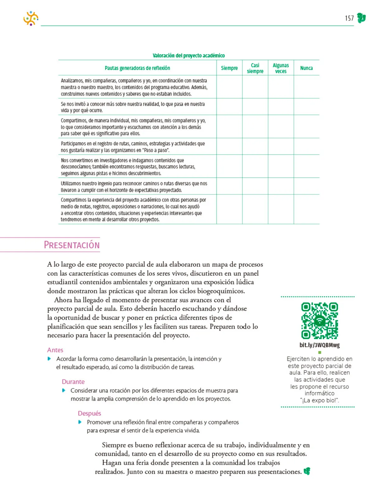 Miniatura página 158 de Colección Ximhai. Nuestro libro de Proyectos.  Tomo III.  Libro de Educación Telesecundaria Grado 1°  Ciclo Escolar 2025 - 2026