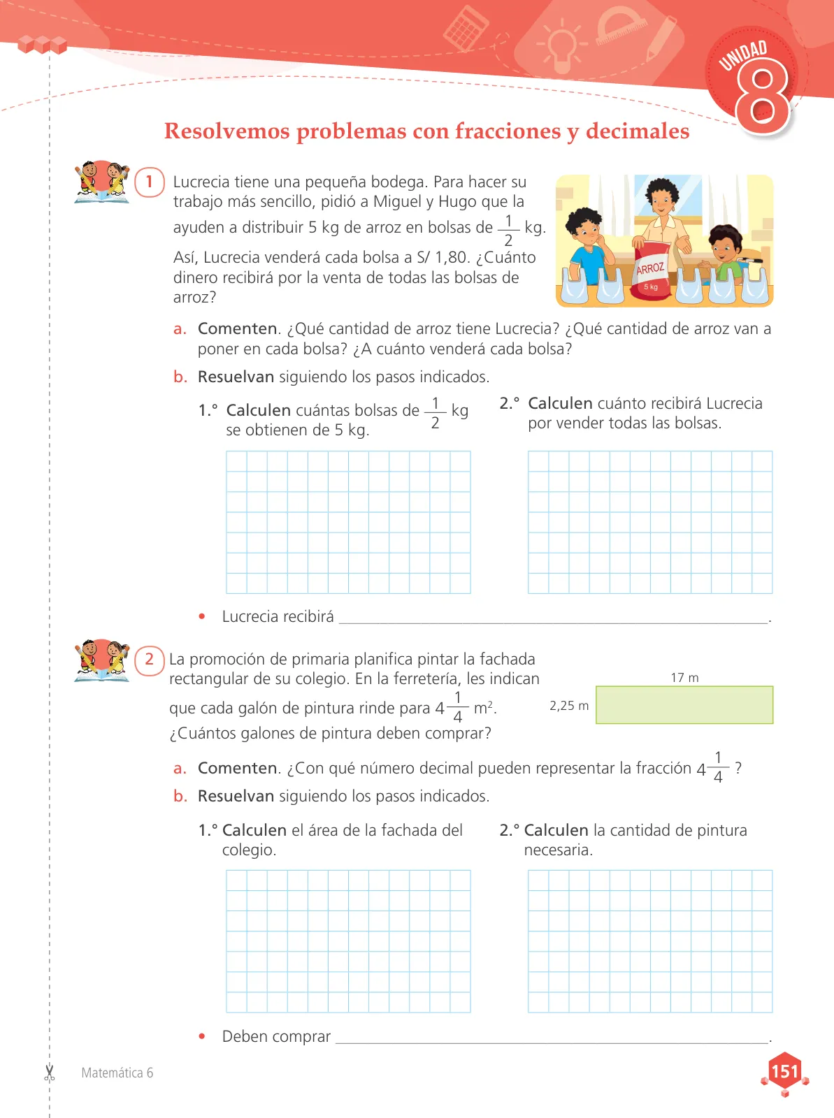 Miniatura página 153 de Matemática 6 : cuaderno de trabajo para sexto grado de Educación Primaria 2019 · 2019