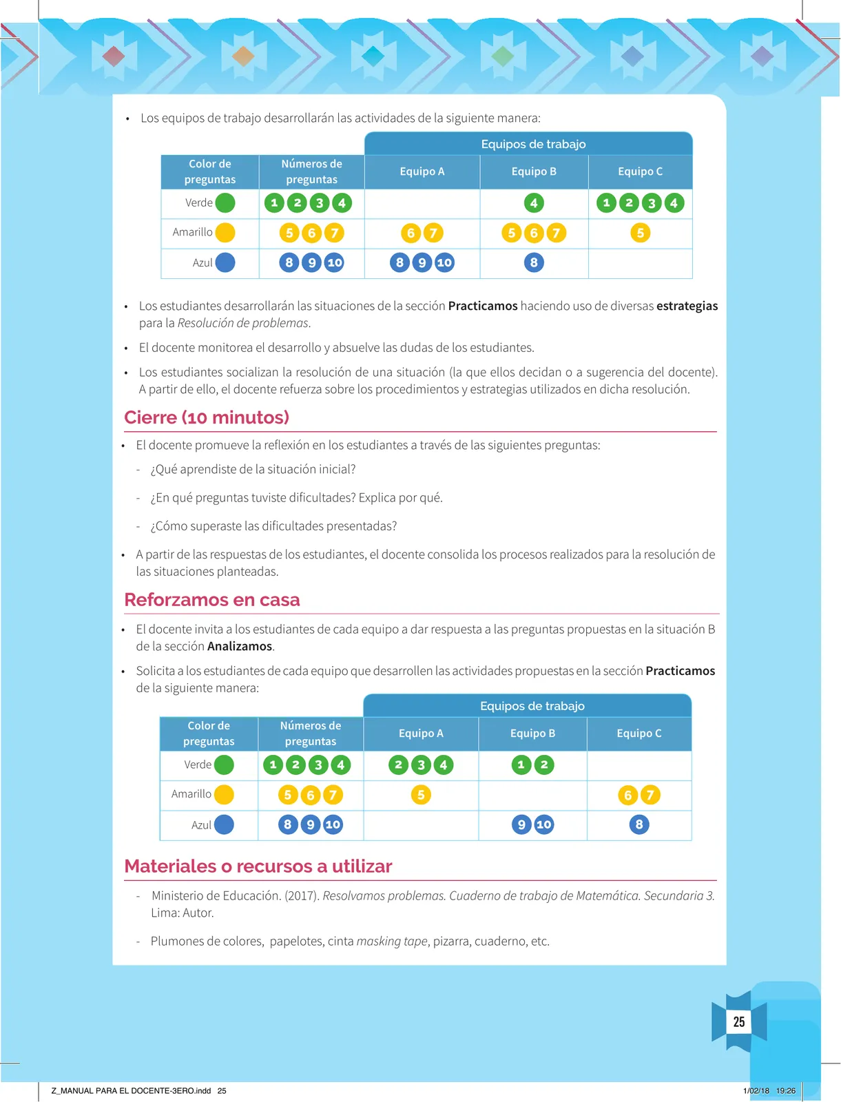 Página 27 de Resolvamos problemas 3 : manual para el docente 2018 · 2018