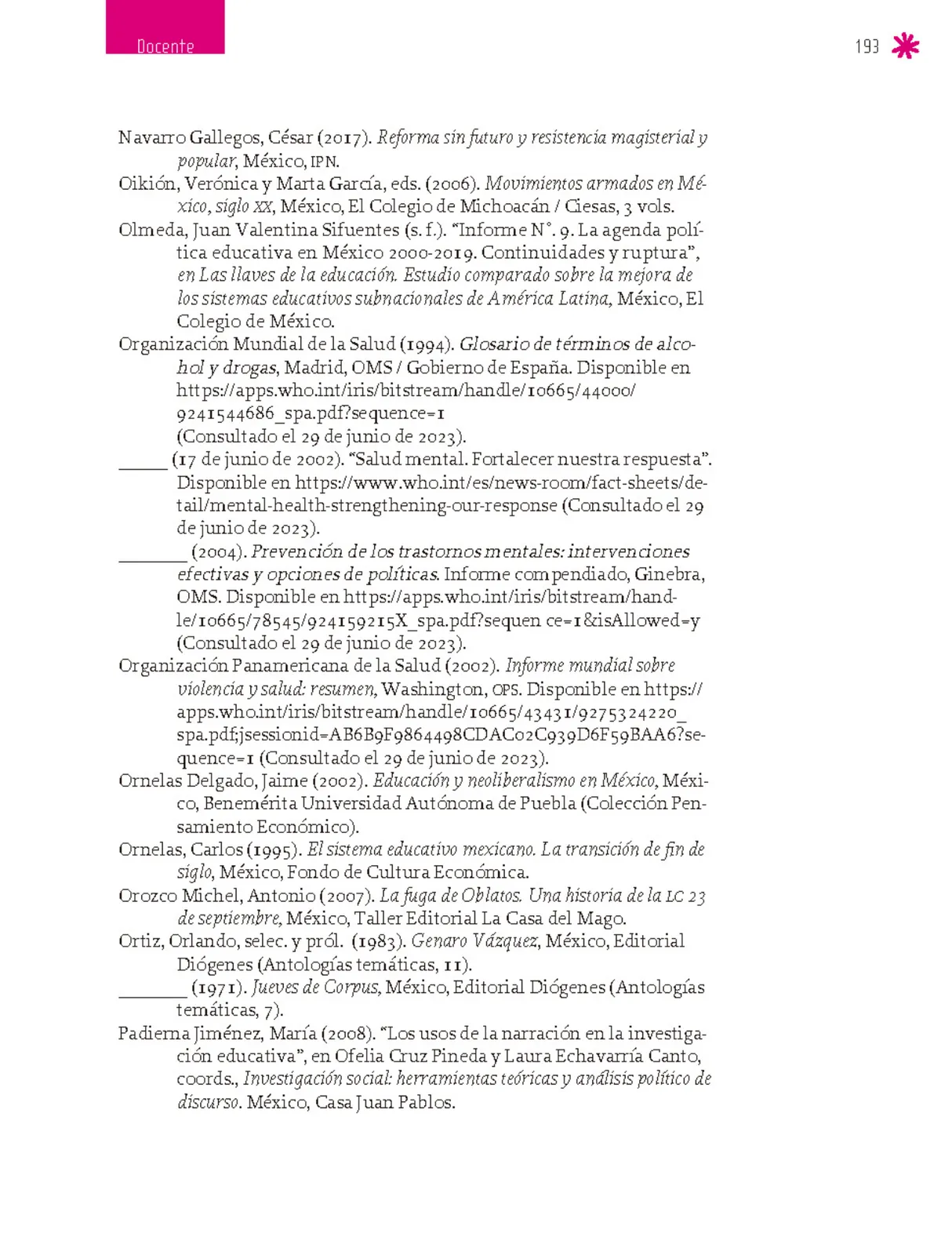 Página 194 de Un libro sin recetas para la maestra y el maestro. Fase 6. Libro de Educación Secundaria Grado 1°, 2°, 3° Ciclo Escolar 2025 - 2026