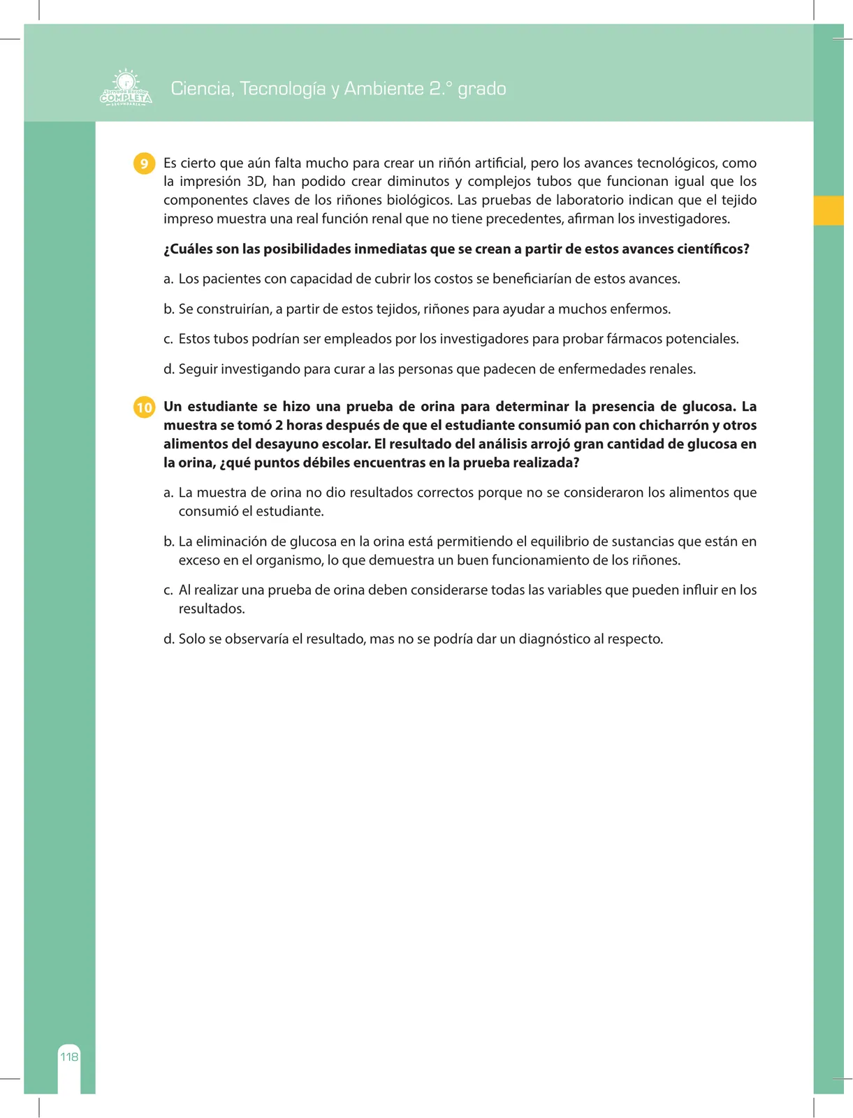 Miniatura página 118 de Ciencia, Tecnología y Ambiente 2 : cuaderno de reforzamiento pedagógico - JEC · 2016