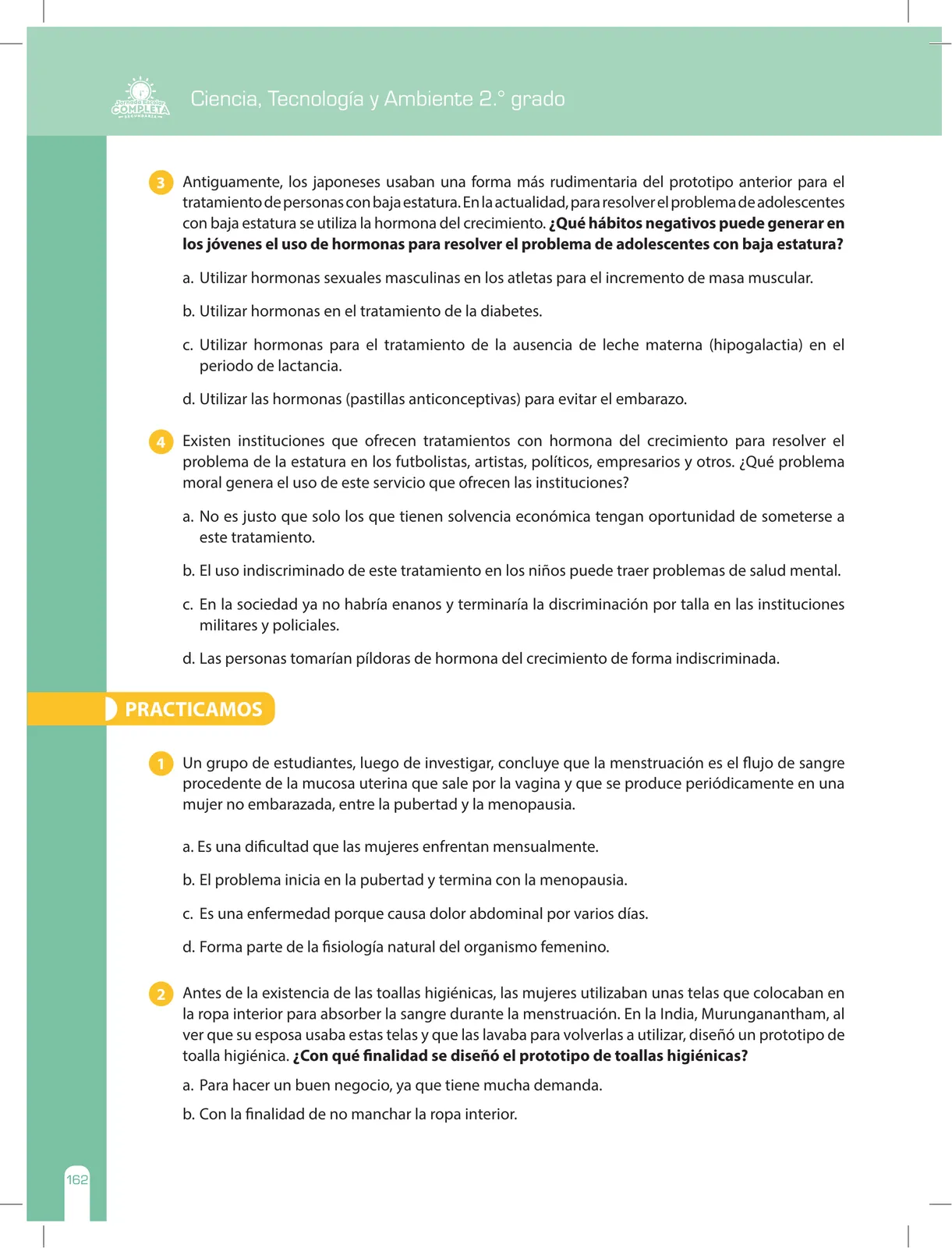 Página 162 de Ciencia, Tecnología y Ambiente 2 : cuaderno de reforzamiento pedagógico - JEC · 2016