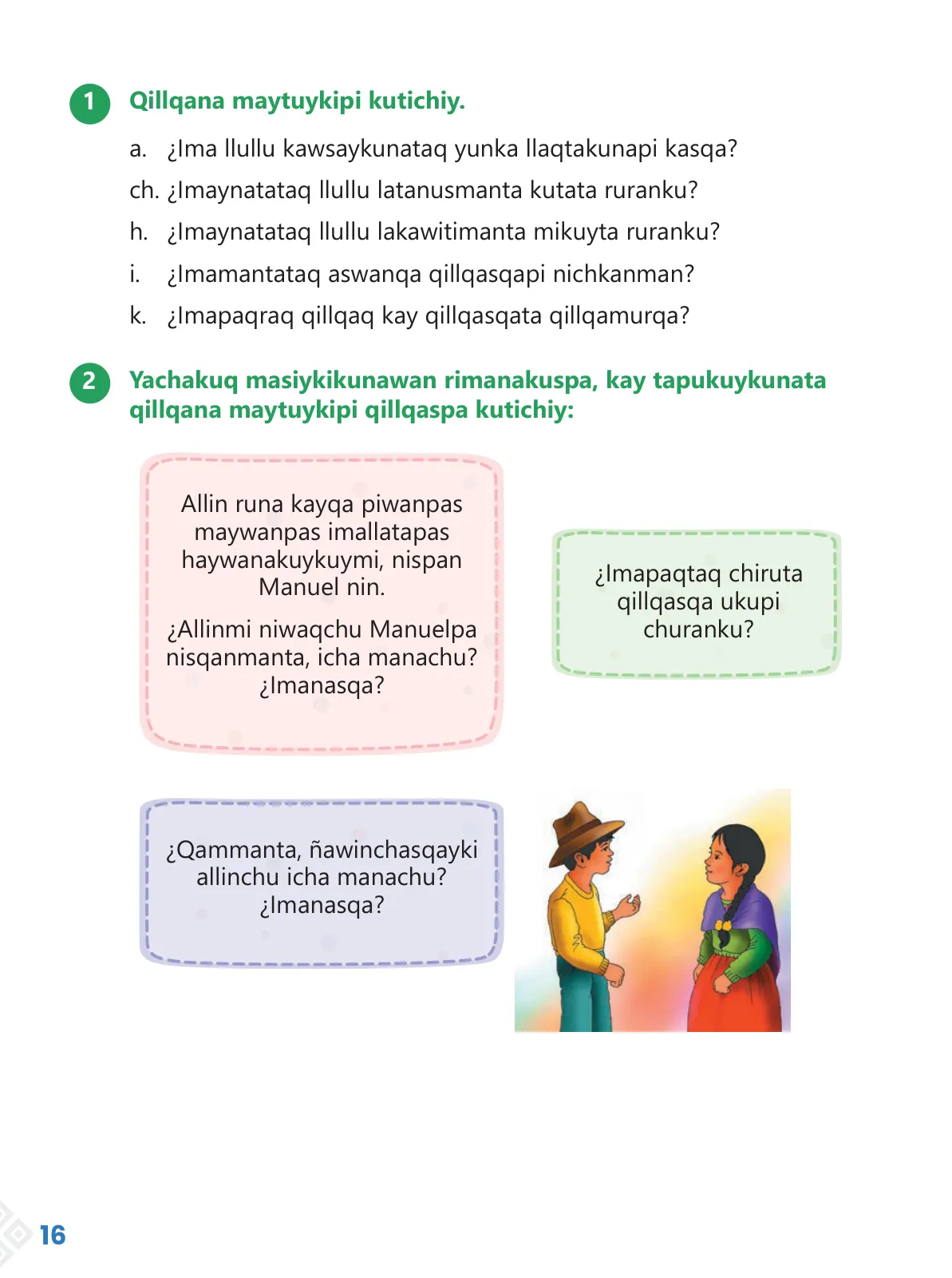 Miniatura página 18 de Ñawinchana Maytu 3 Quechua - Chanka. Texto de Comunicación del 3 ° Primaria - Quechua Chanka · 2023