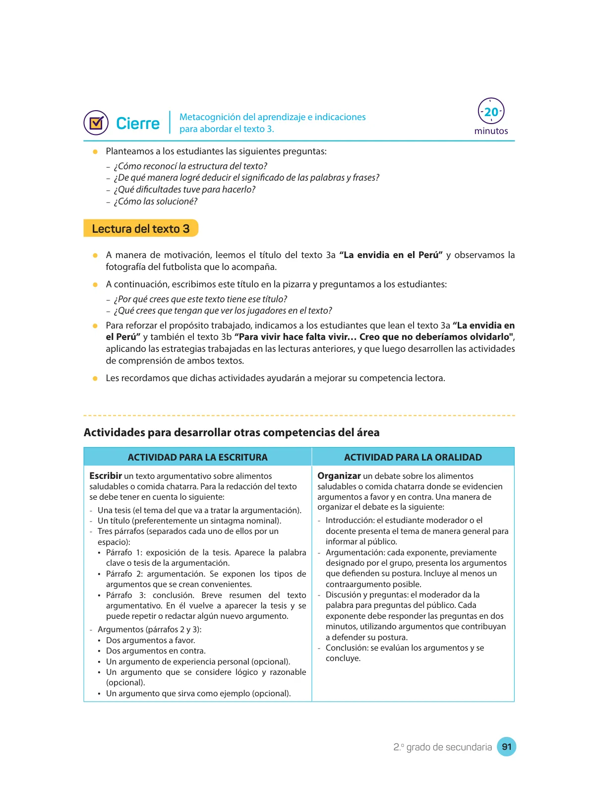 Miniatura página 93 de Comprensión lectora : manual para el docente de segundo grado de Secundaria 2018 · 2018