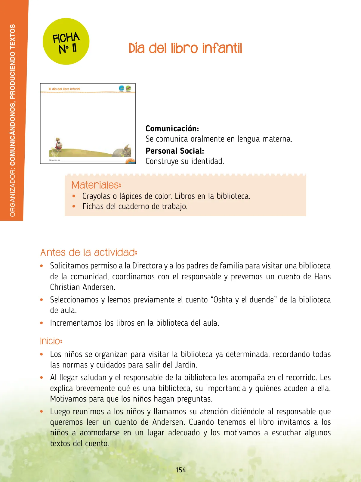 Página 156 de Agenda pedagógica 2017-2018 para docentes de II Ciclo de Instituciones de nivel de Educación Inicial · 2017