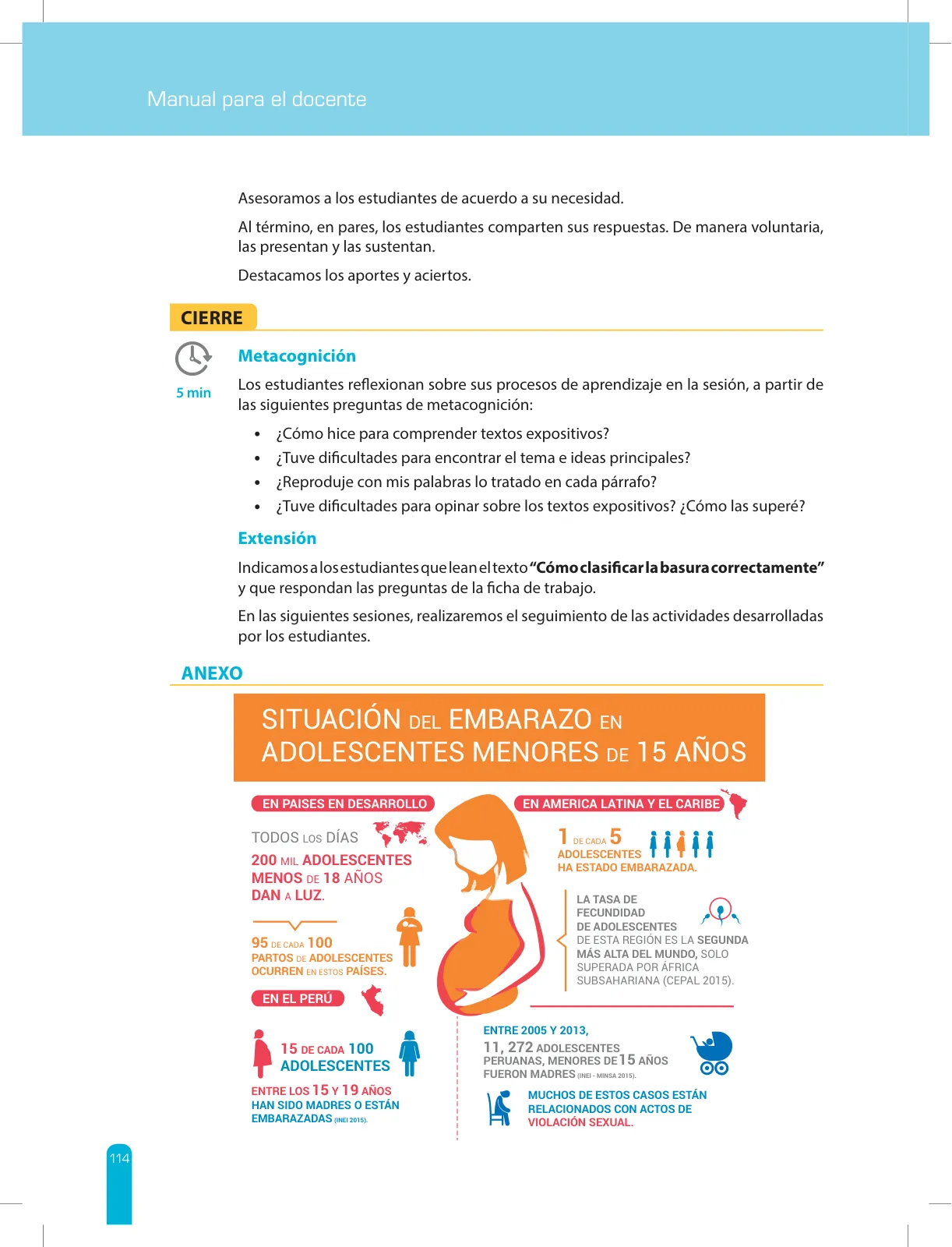 Página 116 de Comprensión lectora 2 : manual para el docente de segundo grado de Secundaria · 2017