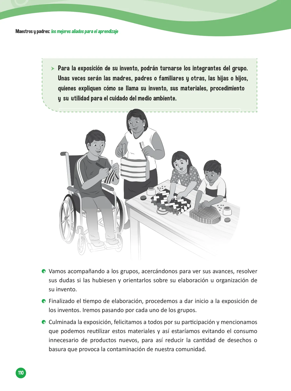 Miniatura página 112 de Guía para el trabajo docente con las familias del ciclo V de Primaria · 2016