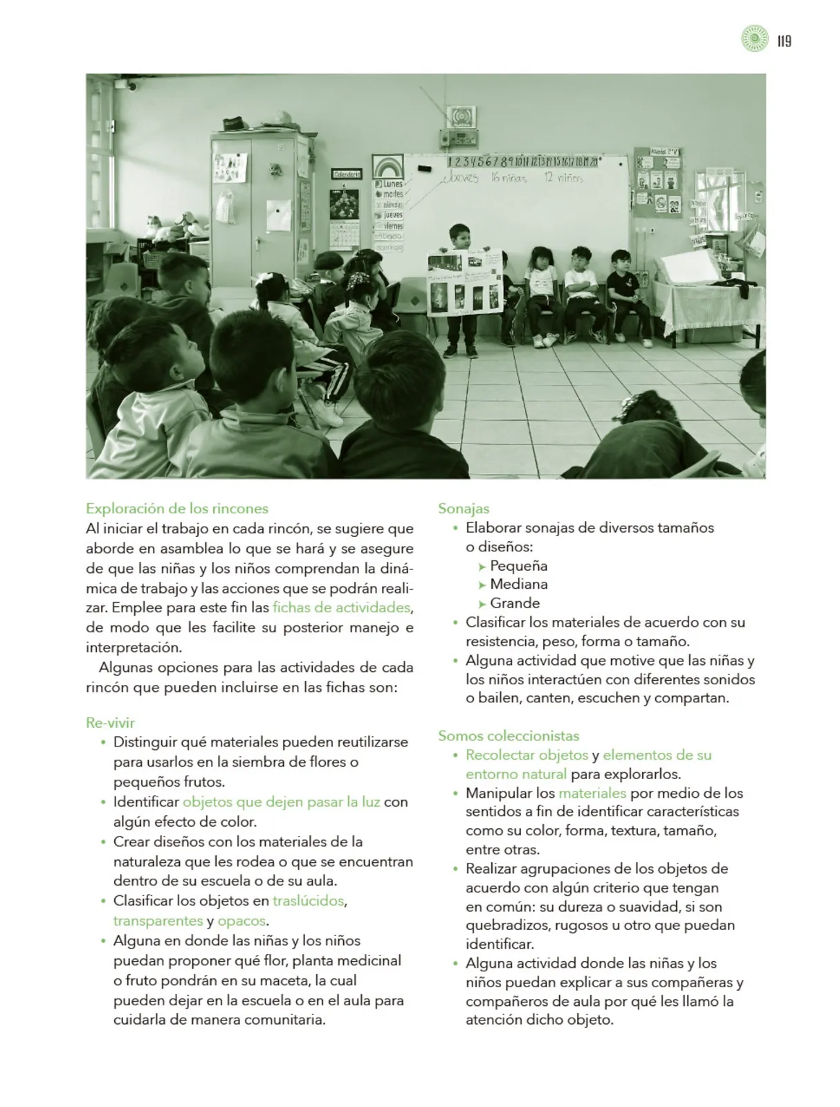 Miniatura página 120 de Modalidades de trabajo para la acción transformadora y el codiseño  Libro de Educación Preescolar Grado 1°, 2°, 3°  Ciclo Escolar 2025 - 2026