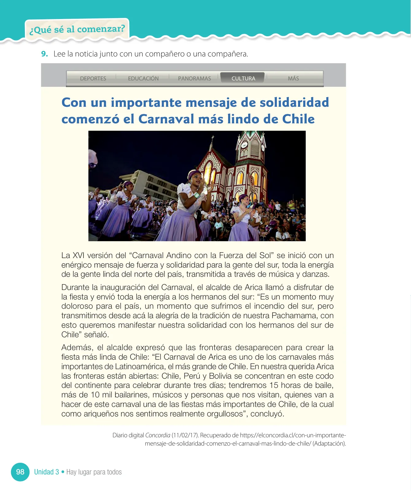Miniatura página 100 de Lenguaje y Comunicación – Cuarto Básico | Texto del Estudiante MINEDUC – Descargar PDF · 2024