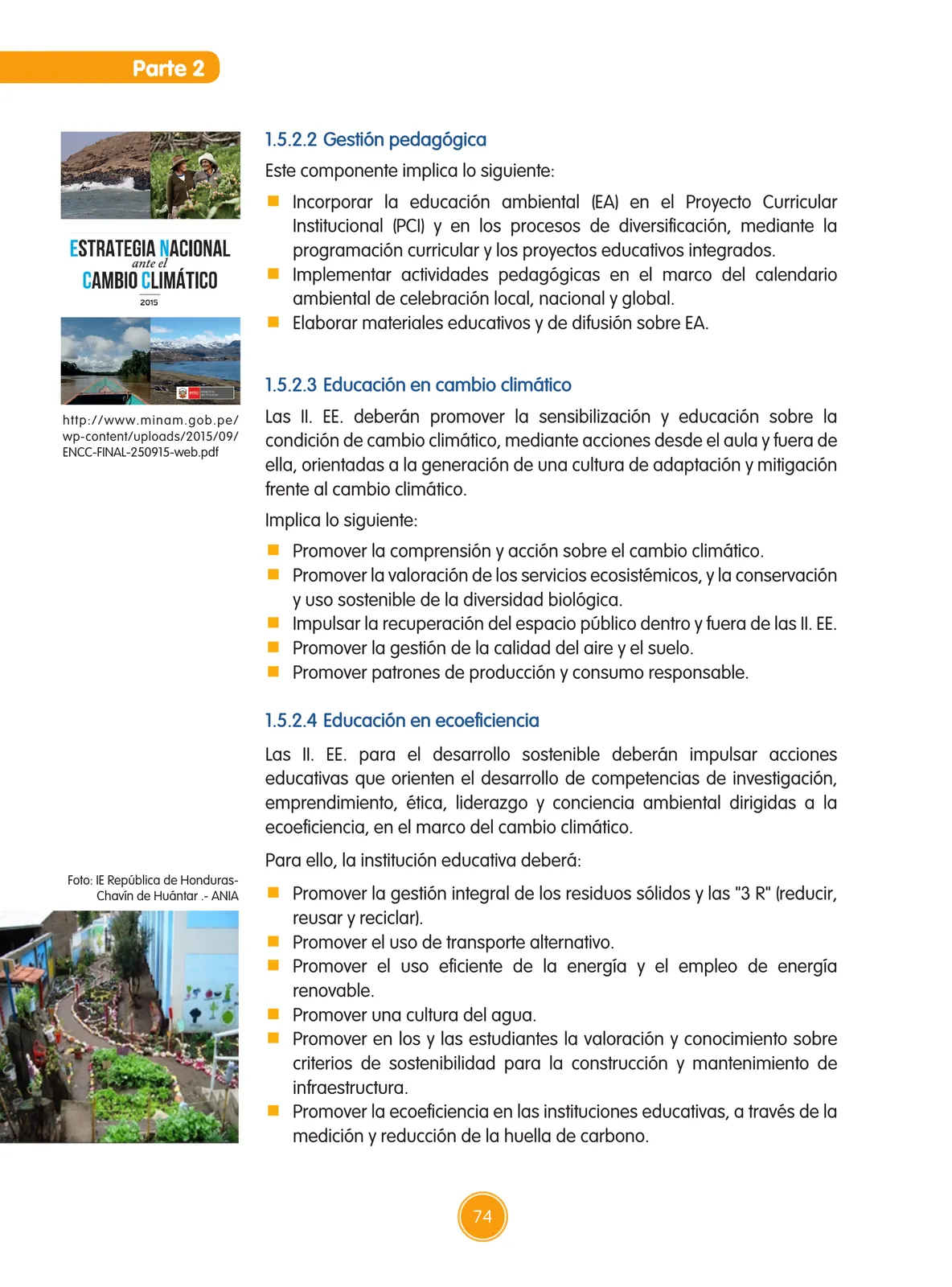 Página 75 de Guía de educación ambiental para el desarrollo sostenible : cambio climático · 2016