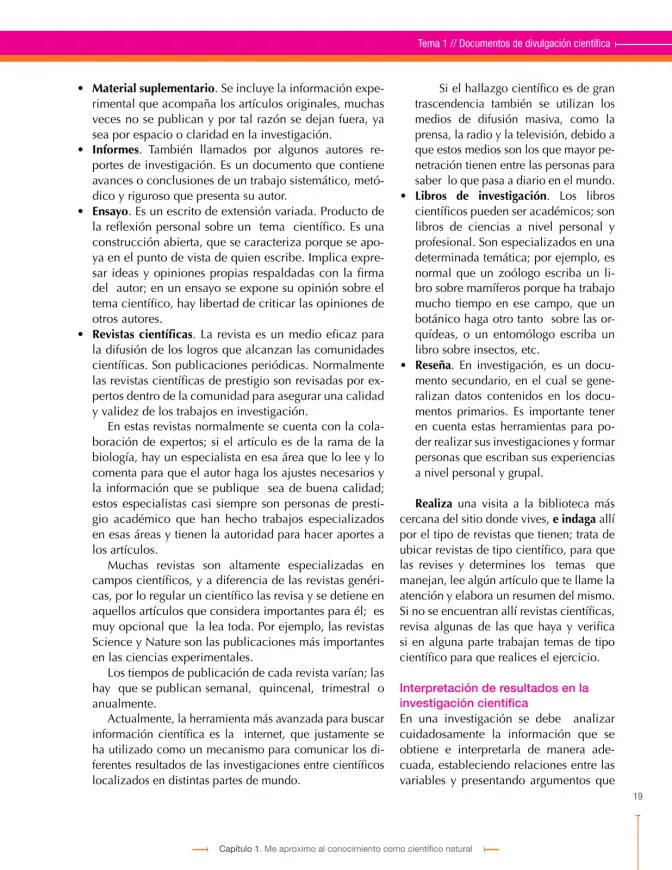 Página 19 de Ciencias Naturales 9° · Secundaria Activa
