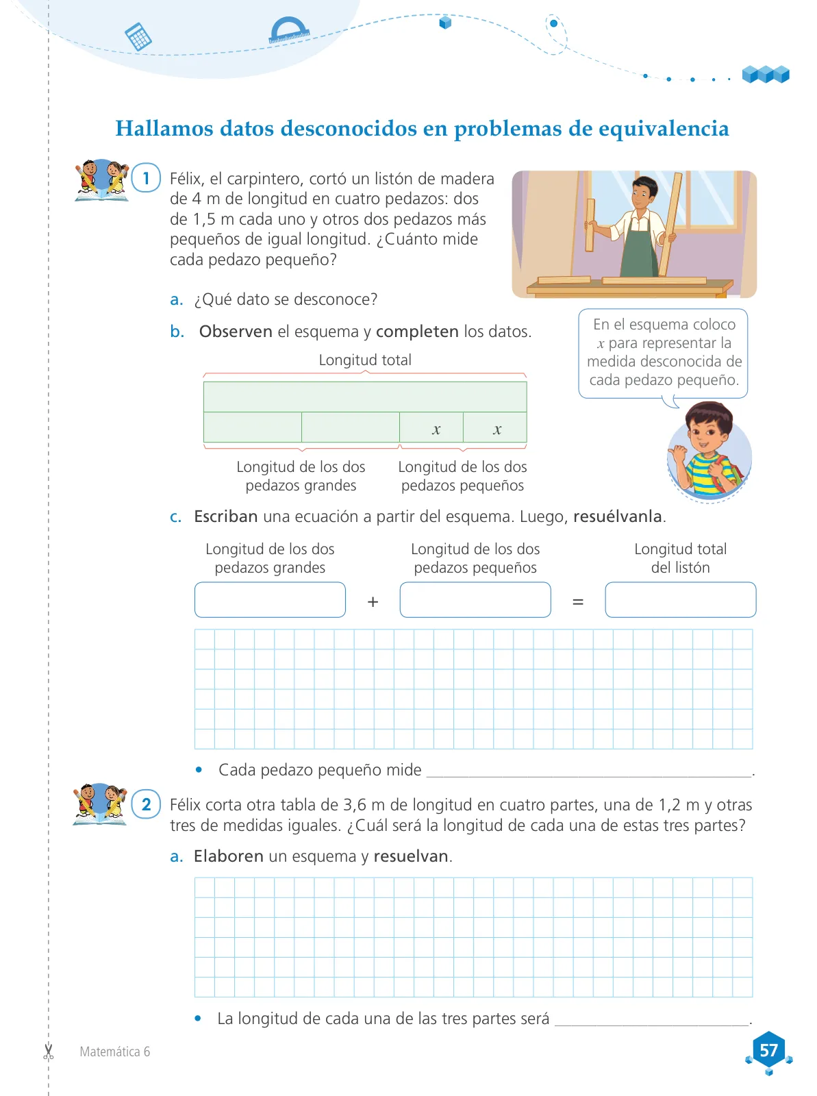 Página 59 de Matemática 6 : cuaderno de trabajo para sexto grado de Educación Primaria 2019 · 2019