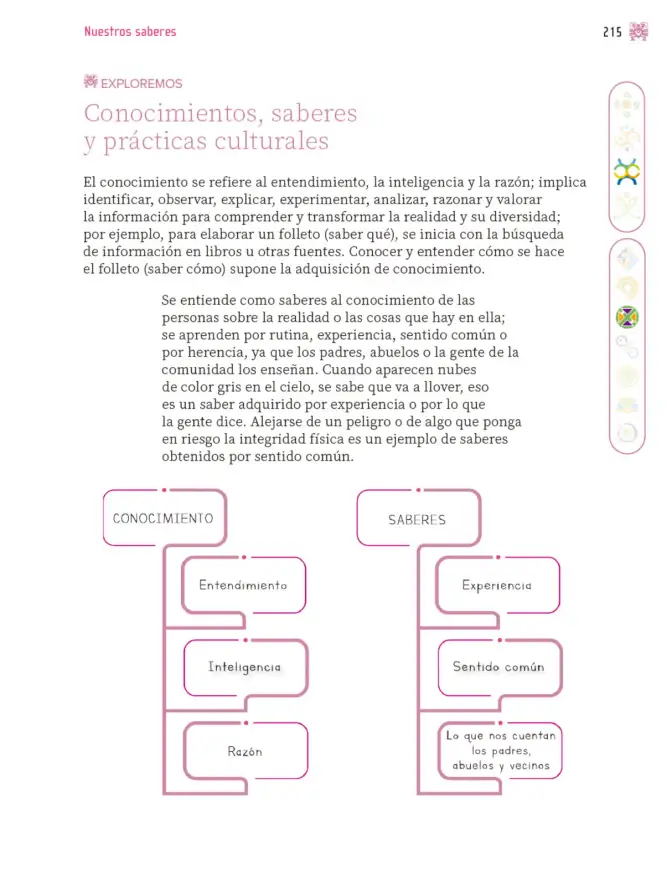 Página 216 de Nuestros saberes: Libro para alumnos, maestros y familia. Libro de Educación Primaria Grado 3° Ciclo Escolar 2025 - 2026