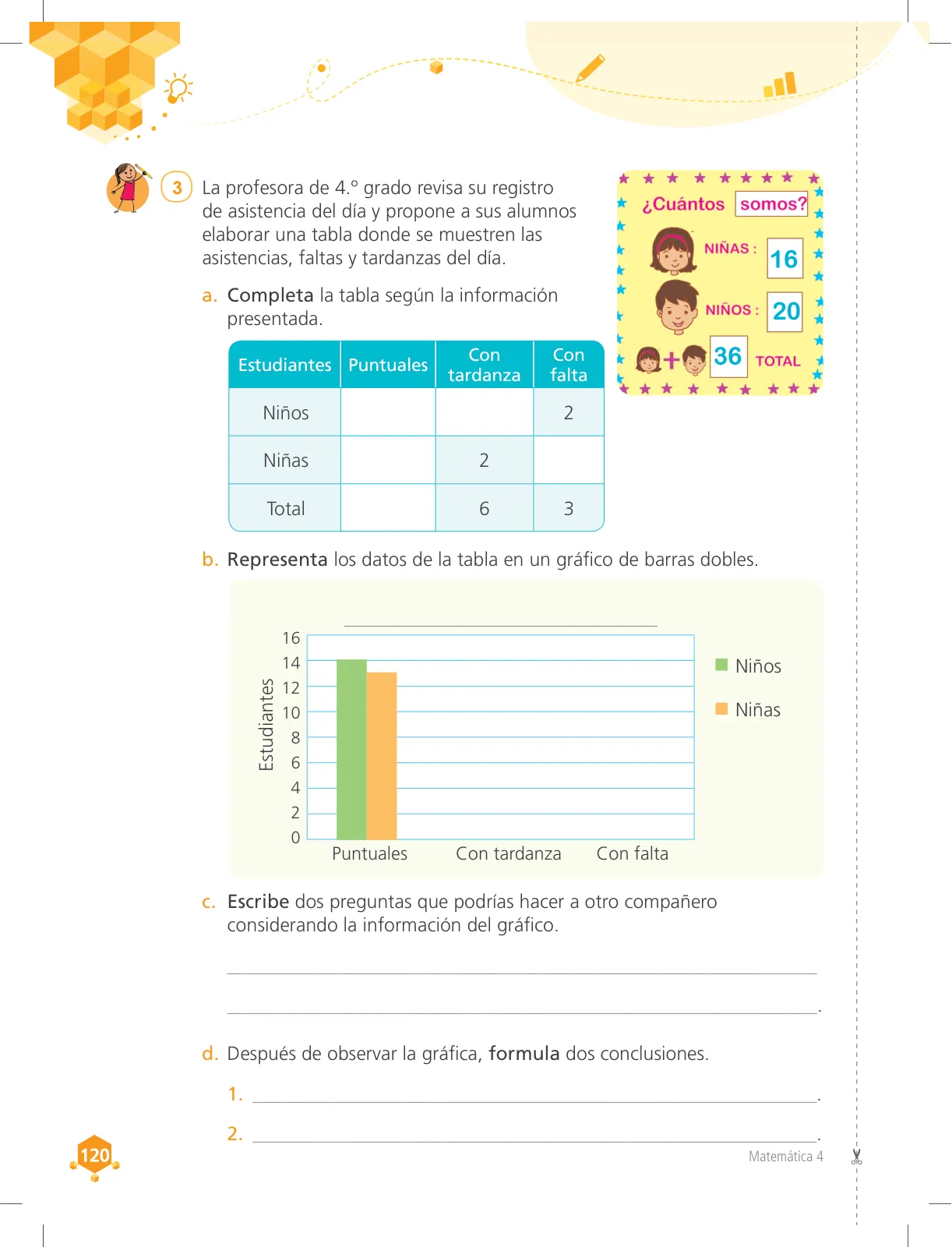 Página 120 de Matemática 4 : cuaderno de trabajo para cuarto grado de Educación Primaria 2018 · 2018