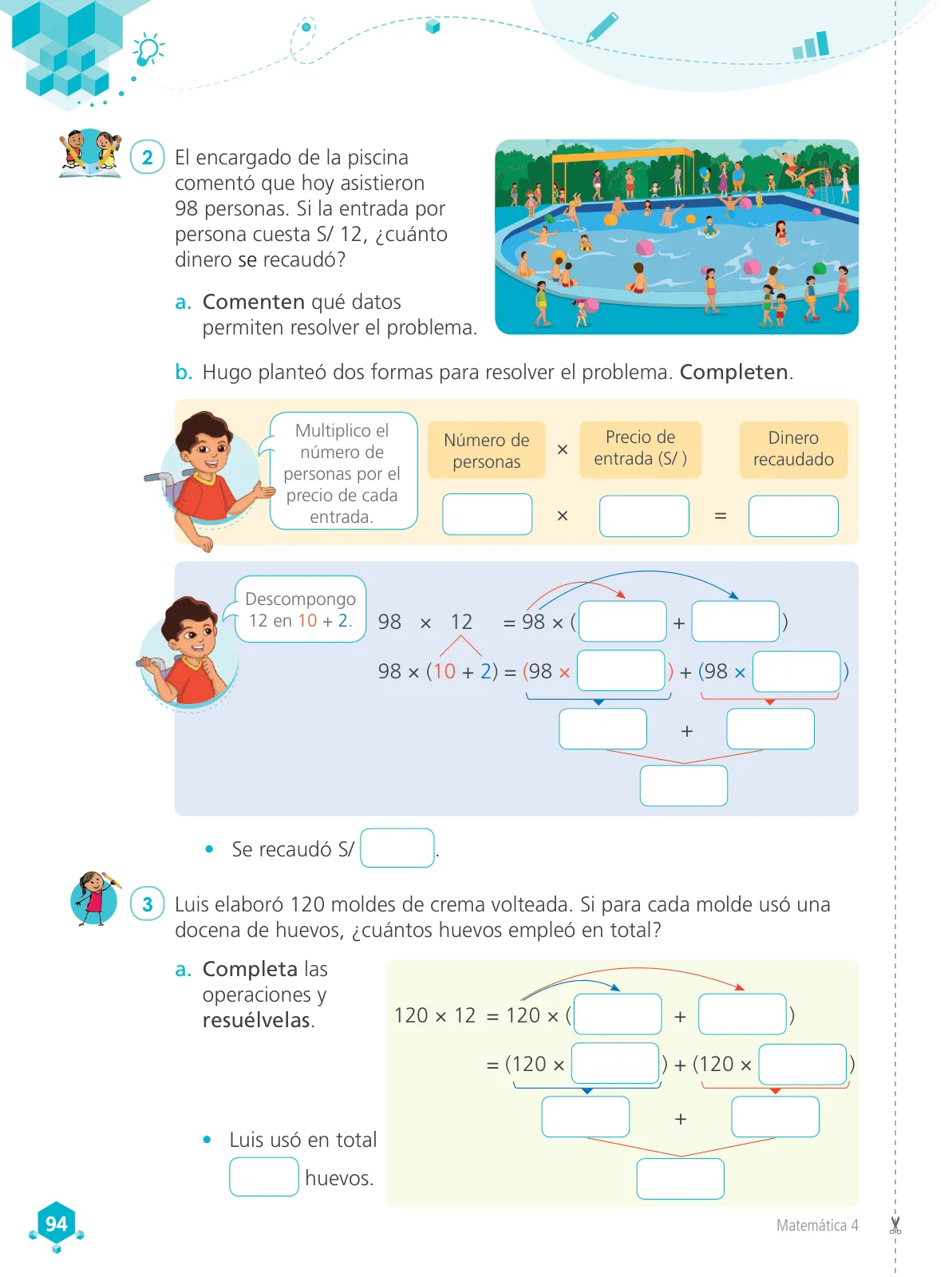 Página 96 de Matemática 4 : cuaderno de trabajo para cuarto grado de Educación Primaria 2019 · 2019